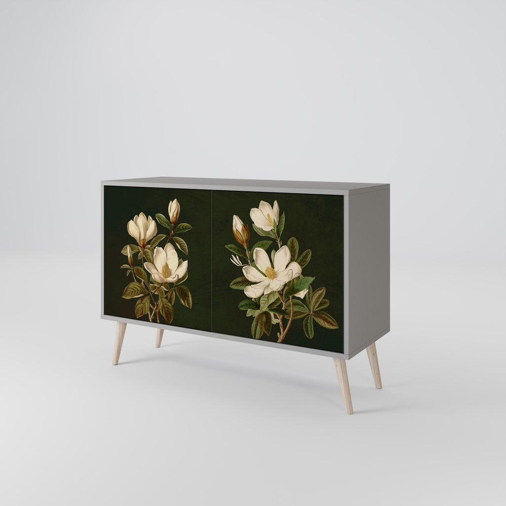 FLORAL NOIR 2-Door Sideboard in Grey Finish
