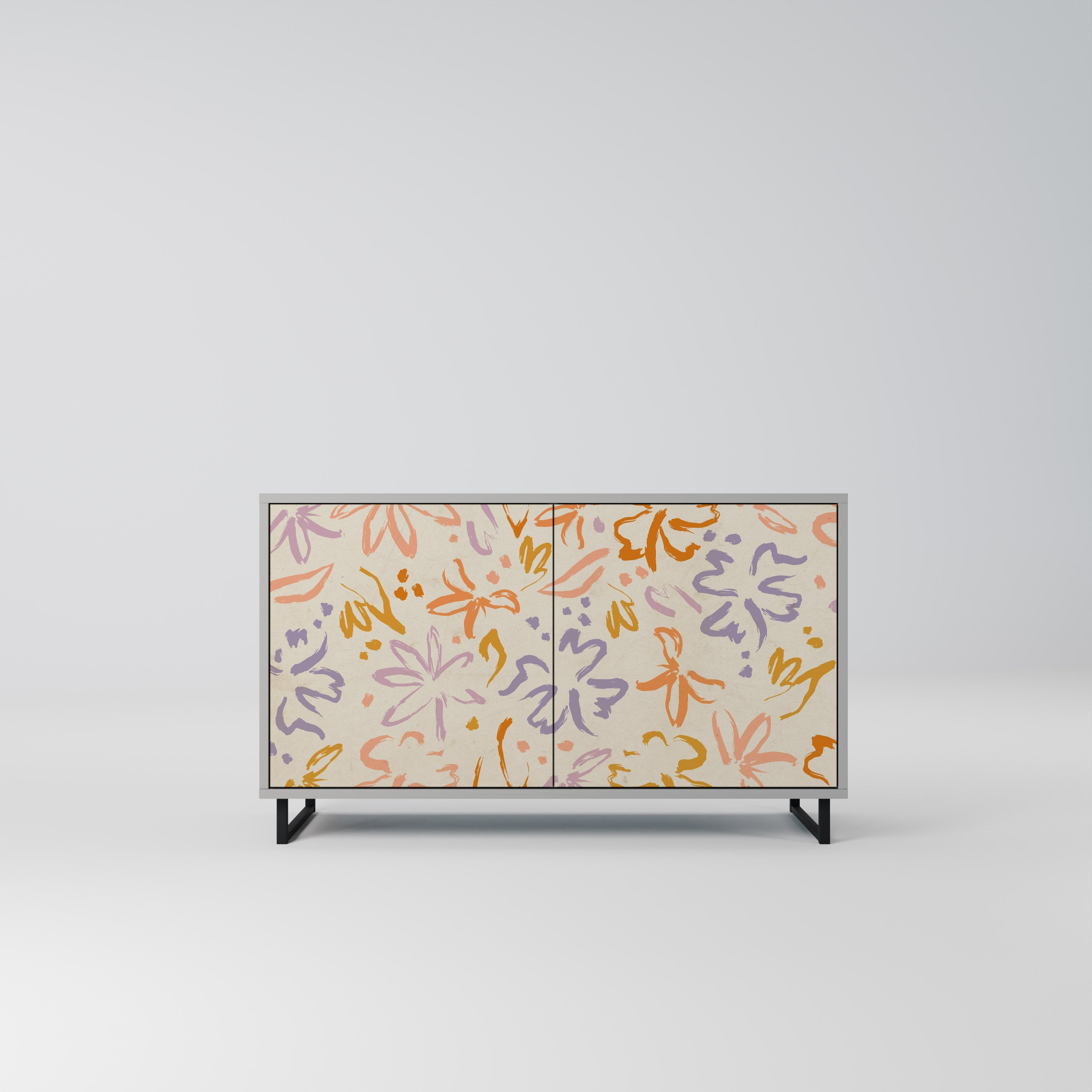SPRING WHIMSY 2-Door Sideboard in Grey Finish
