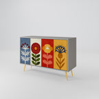 SCANDIC FLOWERET Aparador de 2 Portas em Acabamento Cinzento