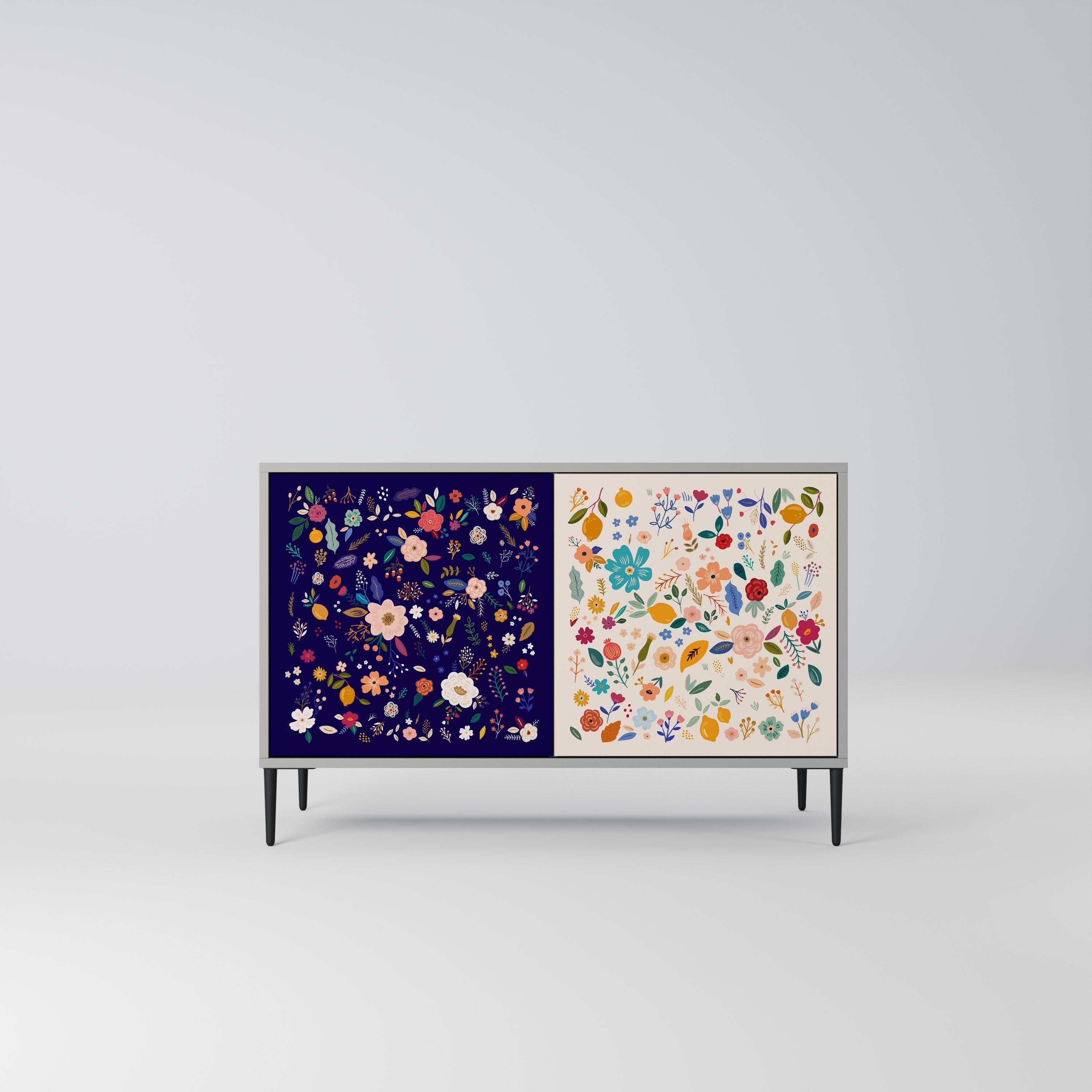 FLORAL COMBINATION Aparador de 2 Portas em Acabamento Cinzento