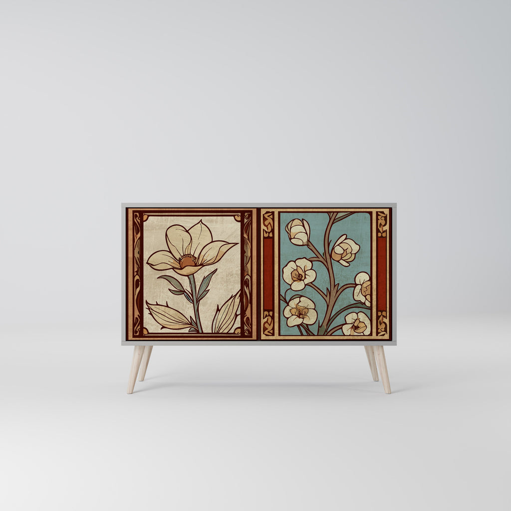 TIMELESS FLORA Aparador de 2 Portas em Acabamento Cinzento