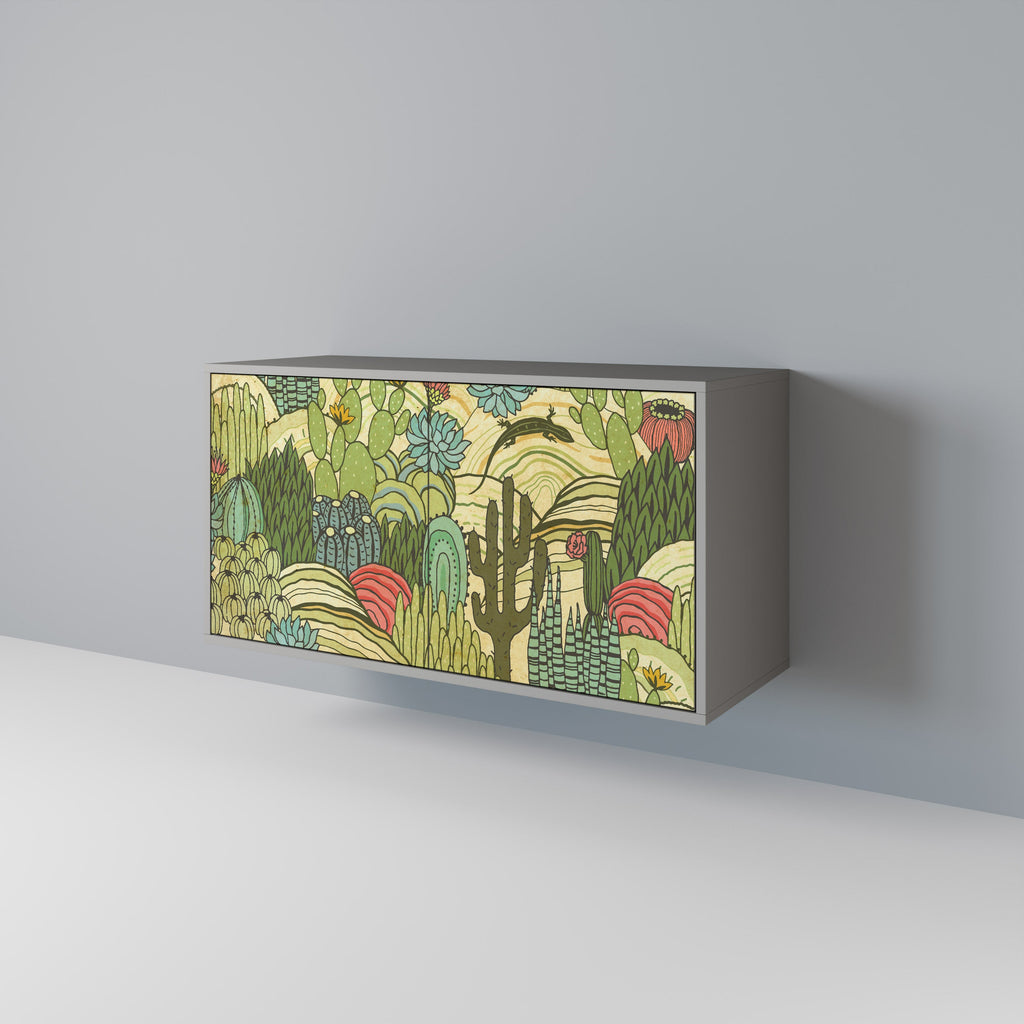 SUCCULENTS KALEIDOSCOPE Aparador de 2 Portas em Acabamento Cinzento