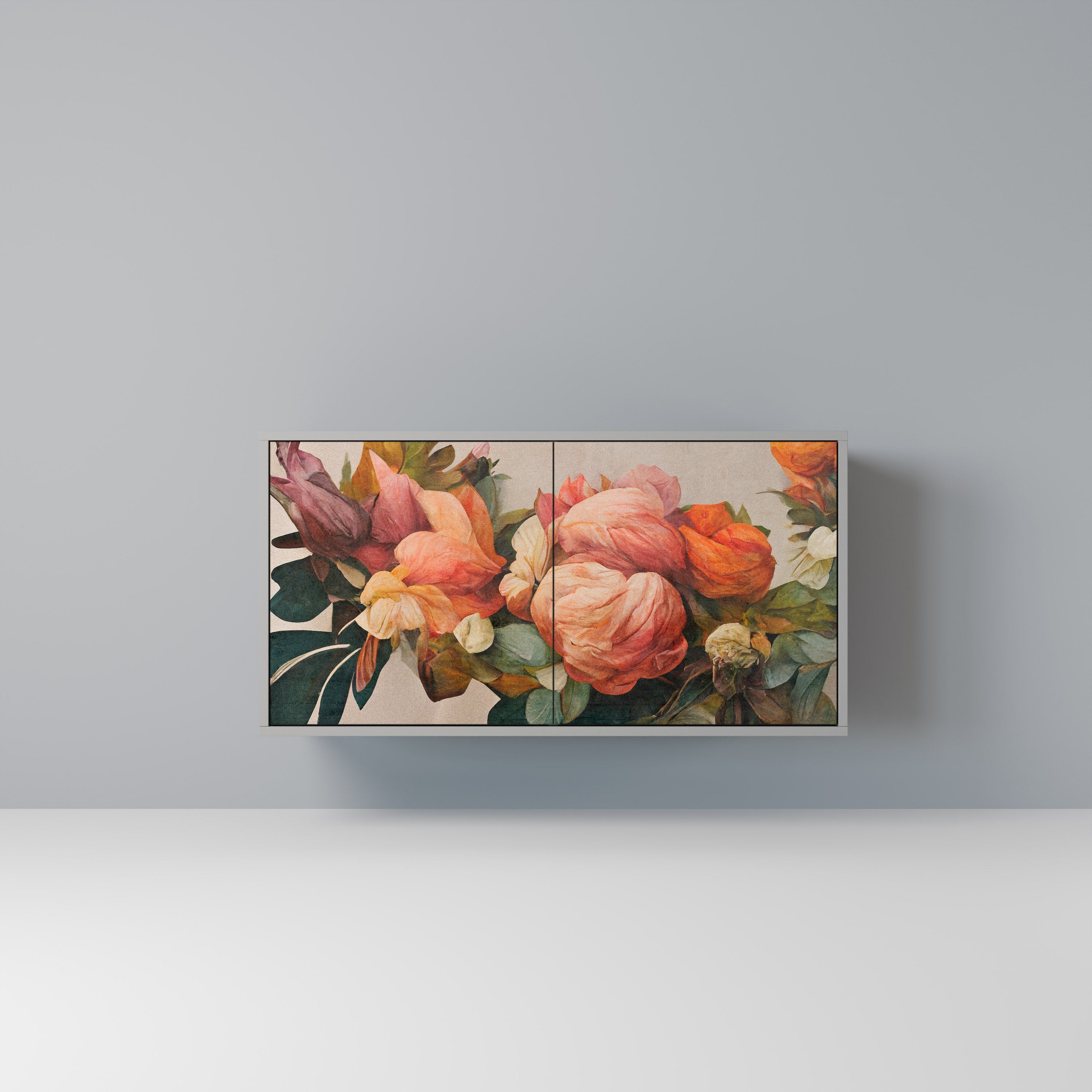 STYLISH BEAUTY Aparador de 2 Portas em Acabamento Cinzento