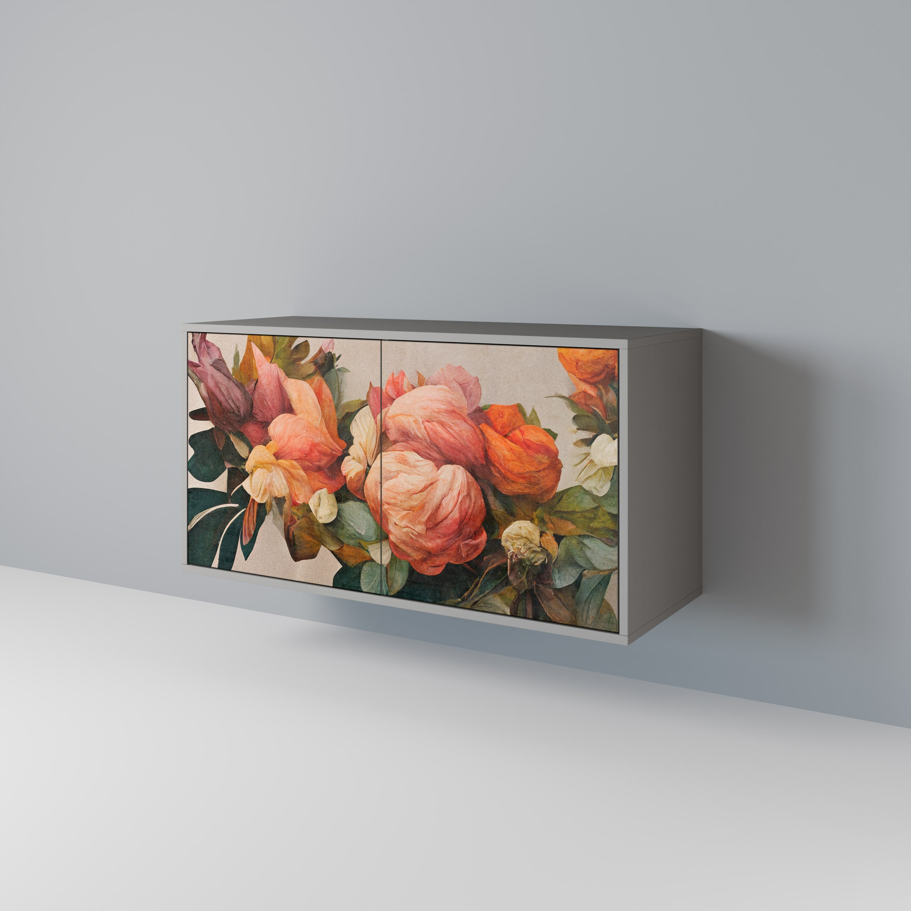 STYLISH BEAUTY Aparador de 2 Portas em Acabamento Cinzento