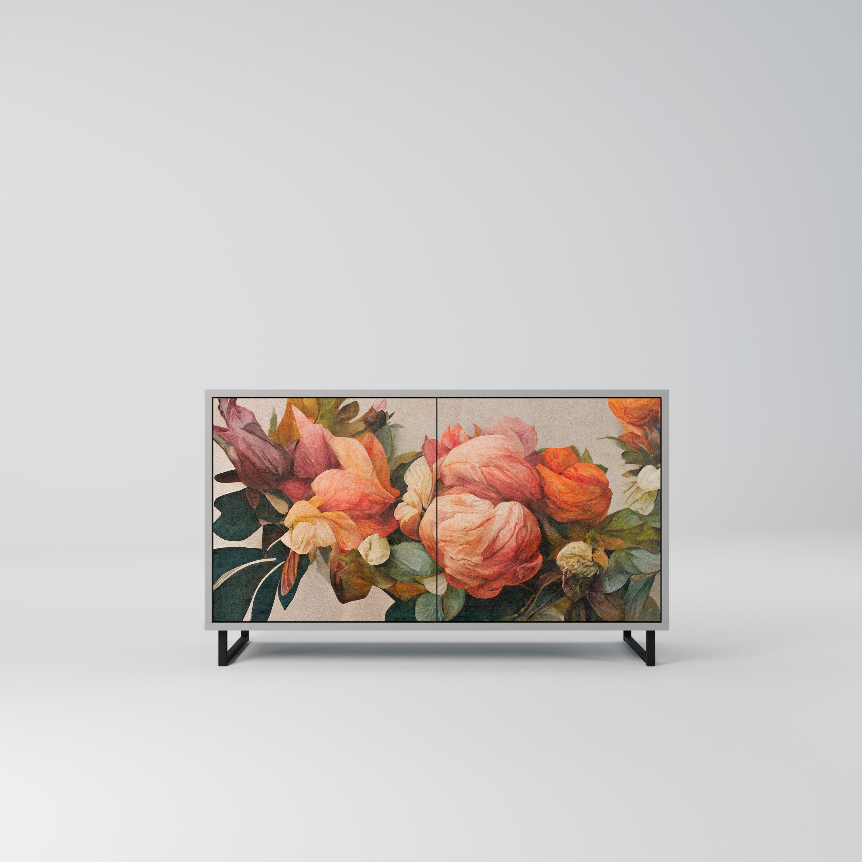 STYLISH BEAUTY Aparador de 2 Portas em Acabamento Cinzento