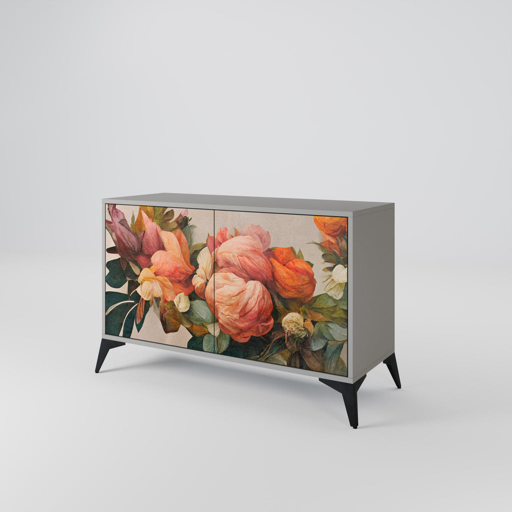 STYLISH BEAUTY Aparador de 2 Portas em Acabamento Cinzento