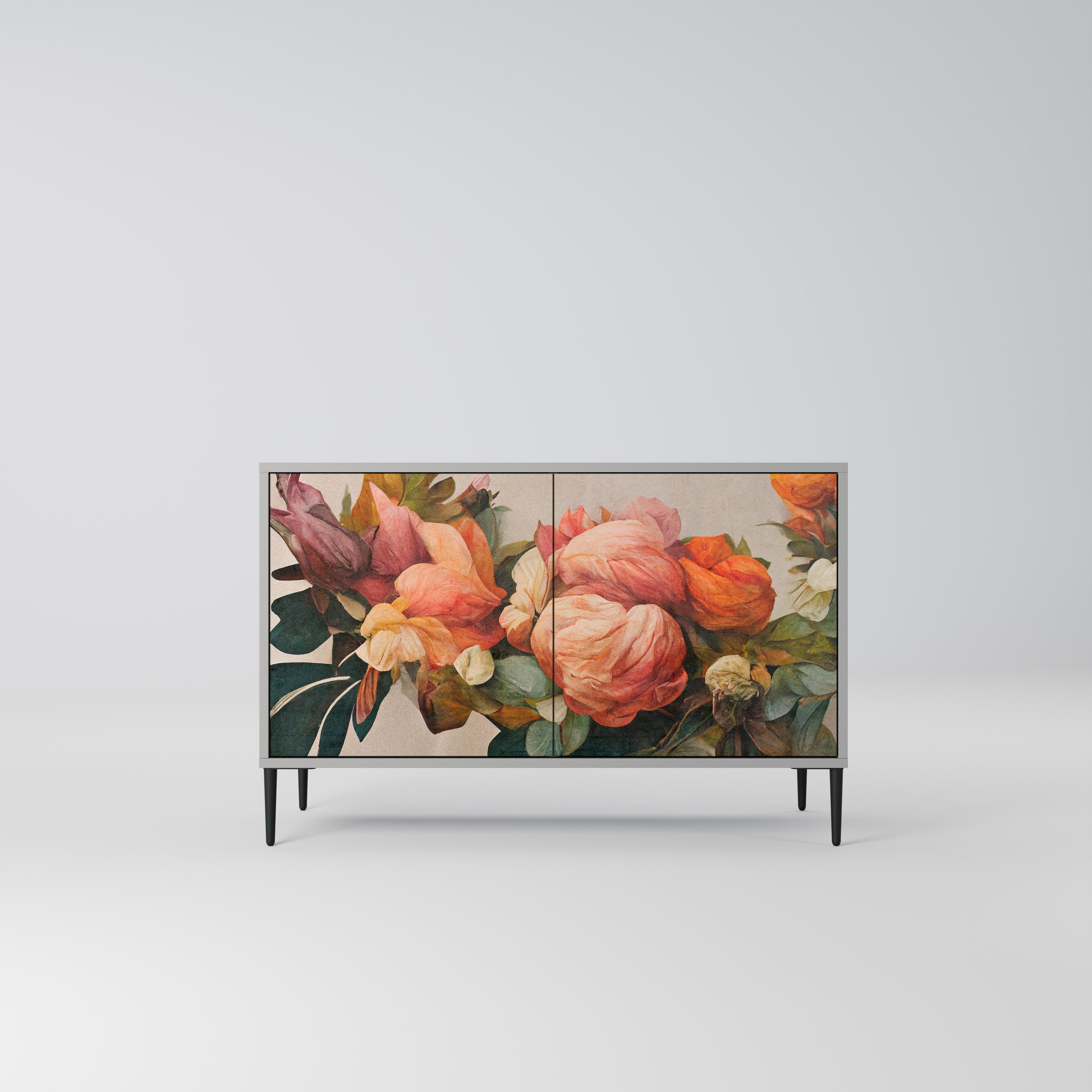 STYLISH BEAUTY Aparador de 2 Portas em Acabamento Cinzento