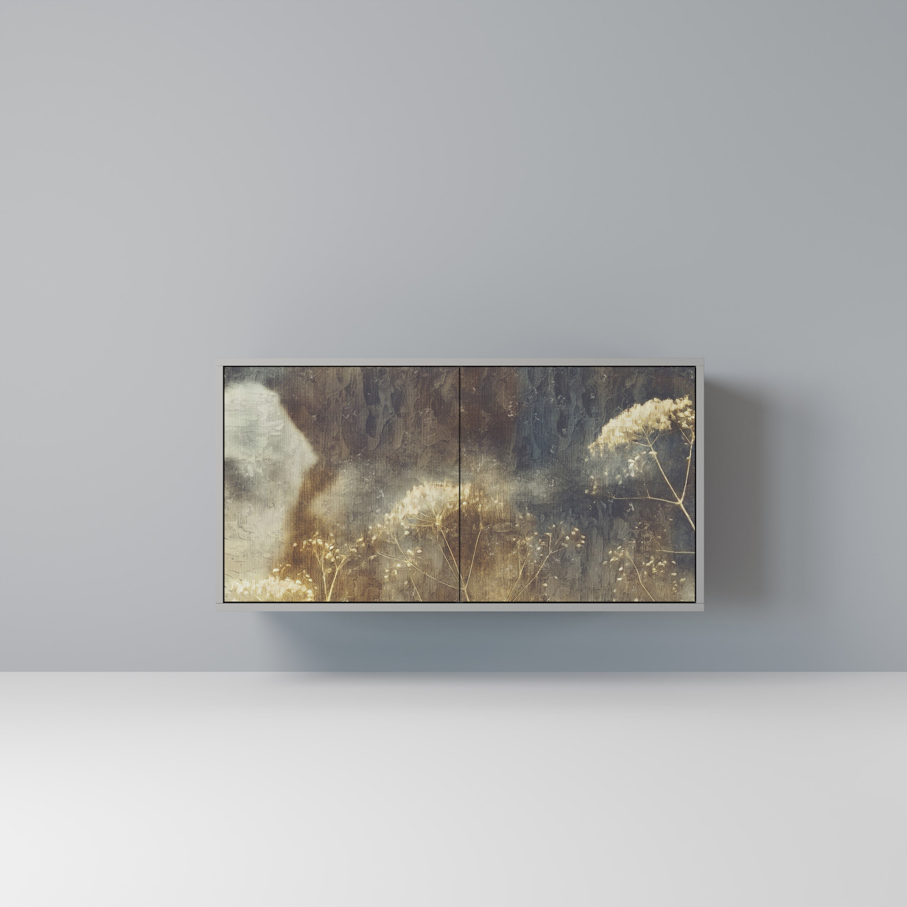 GENTLE POWER Aparador de 2 Portas em Acabamento Cinzento