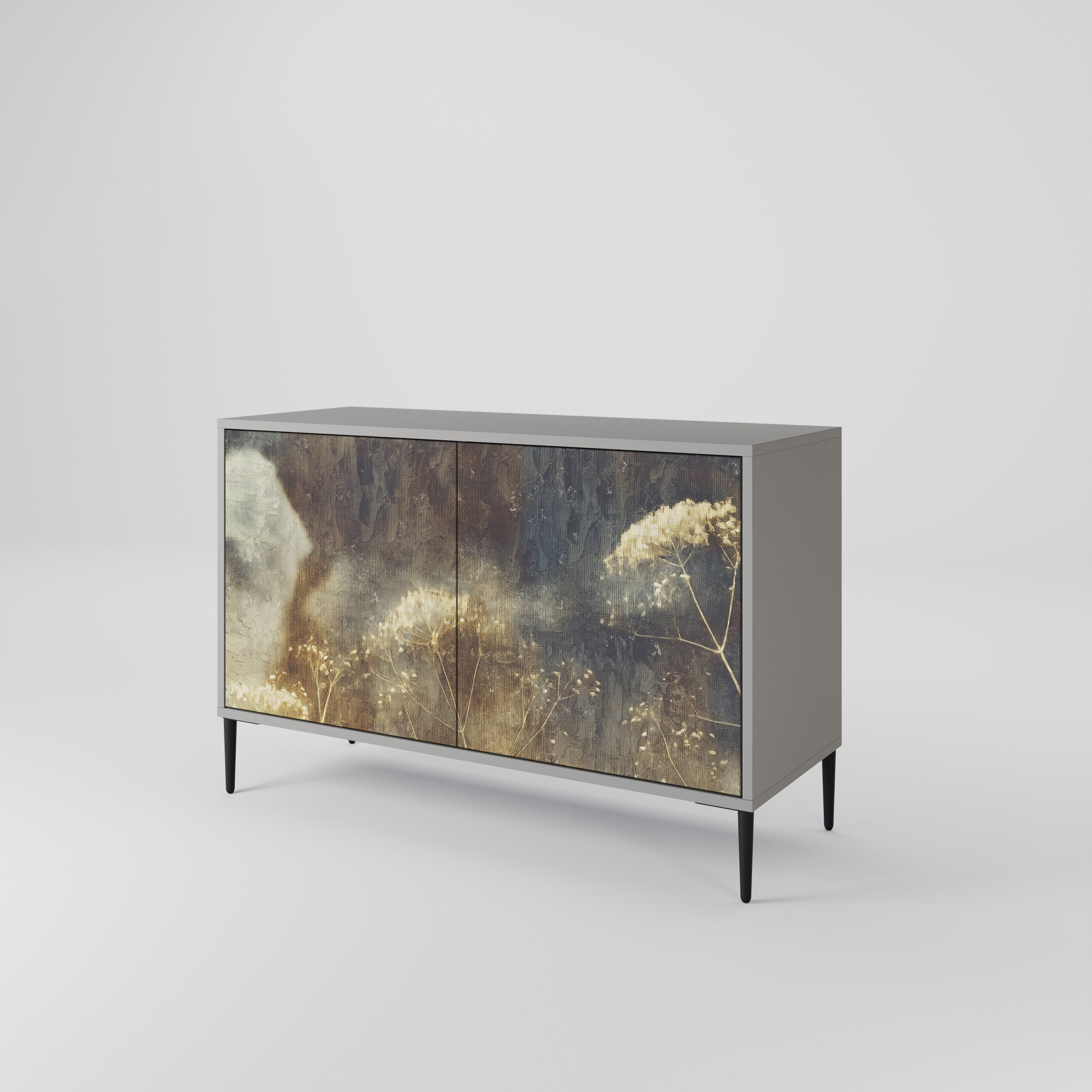 GENTLE POWER Aparador de 2 Portas em Acabamento Cinzento