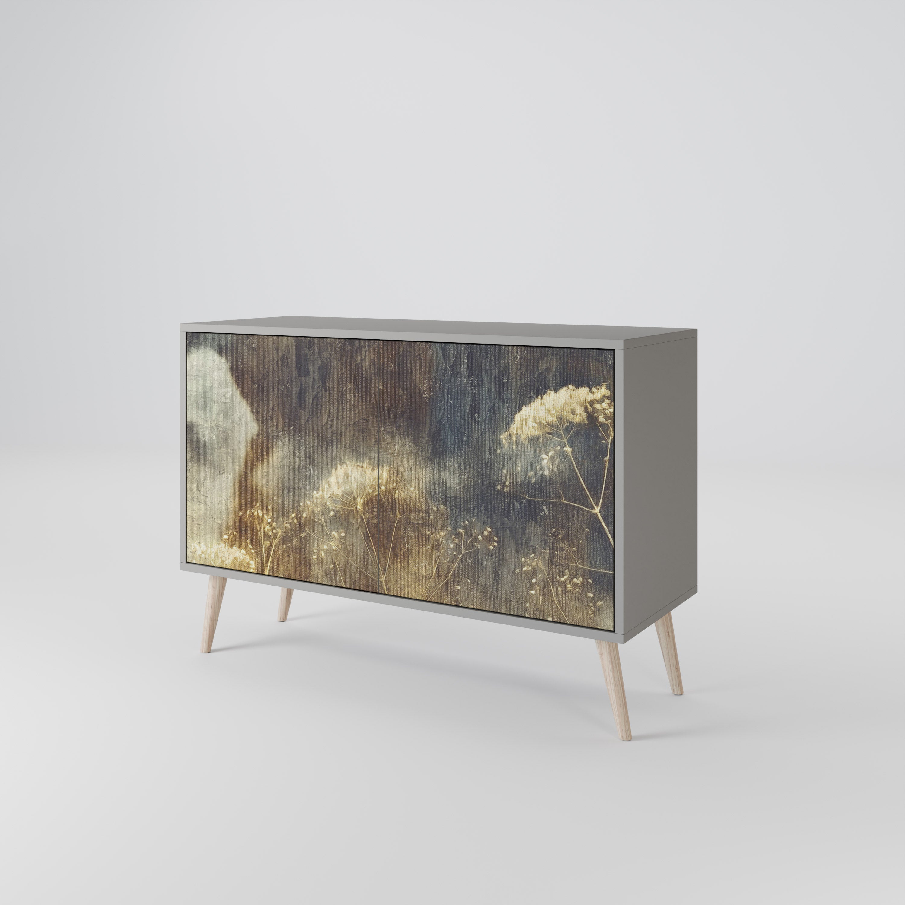 GENTLE POWER Aparador de 2 Portas em Acabamento Cinzento