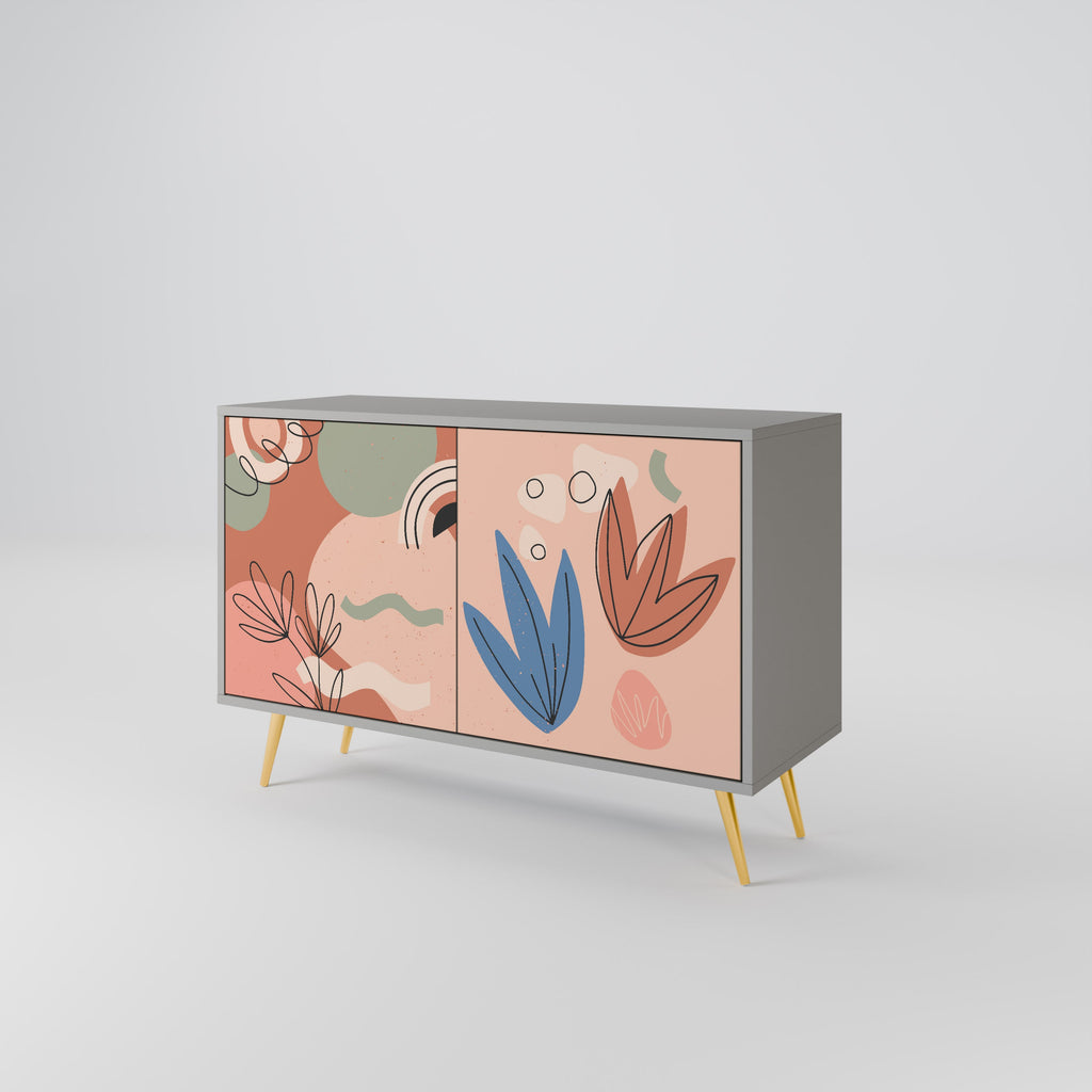 PASTEL DESTINY Aparador de 2 Portas em Acabamento Cinzento