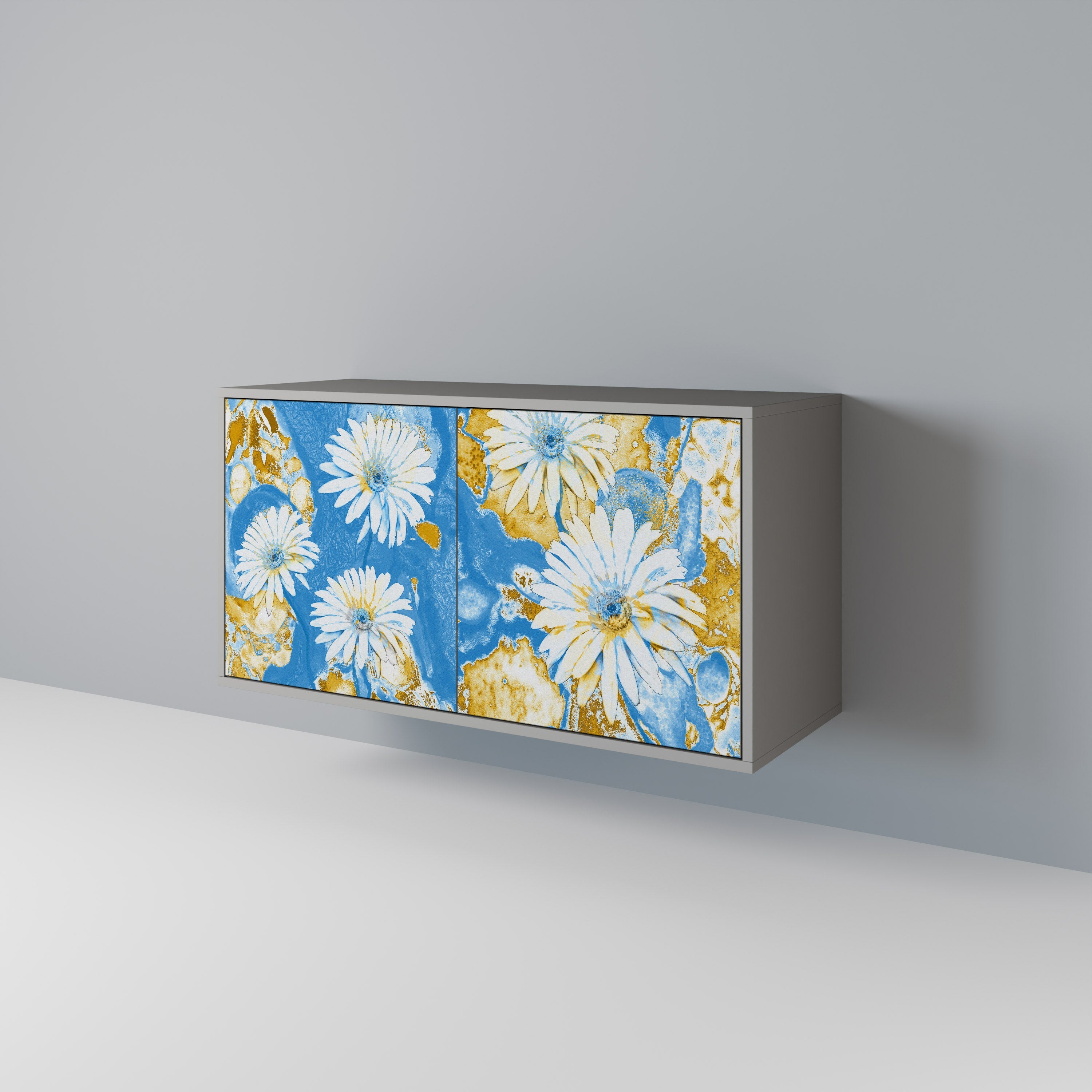 DAISY LUXE Aparador de 2 Portas em Acabamento Cinzento