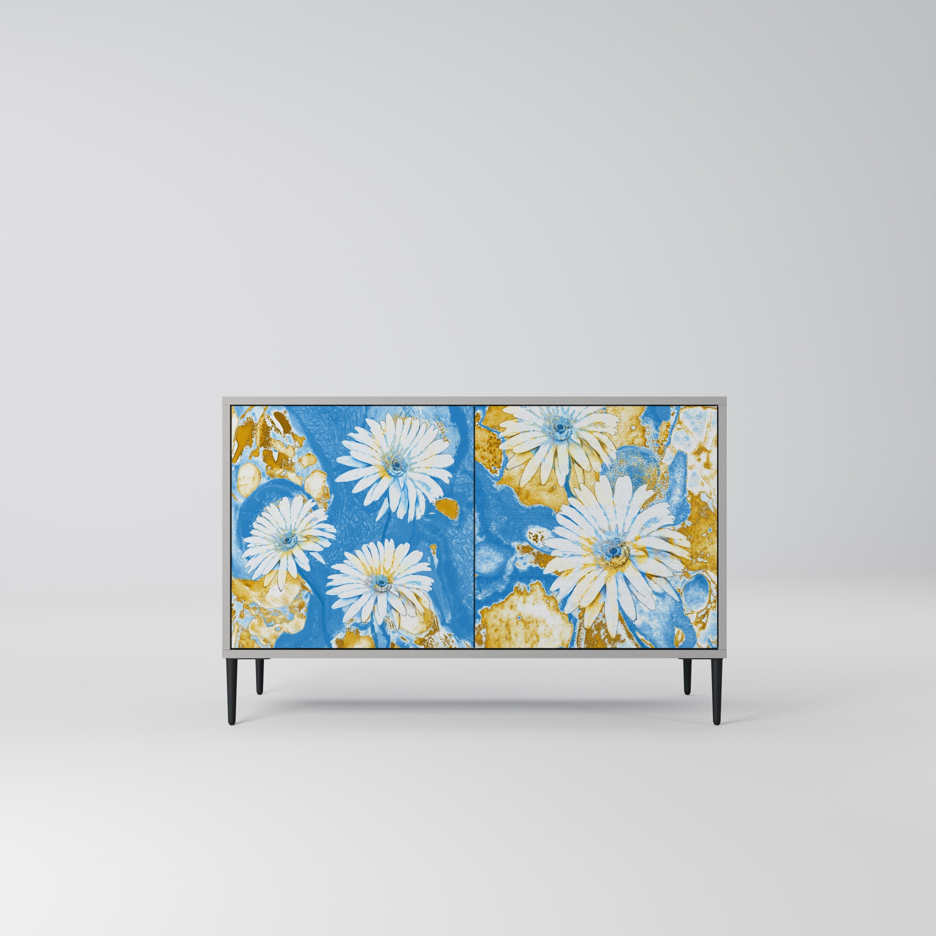 DAISY LUXE Aparador de 2 Portas em Acabamento Cinzento