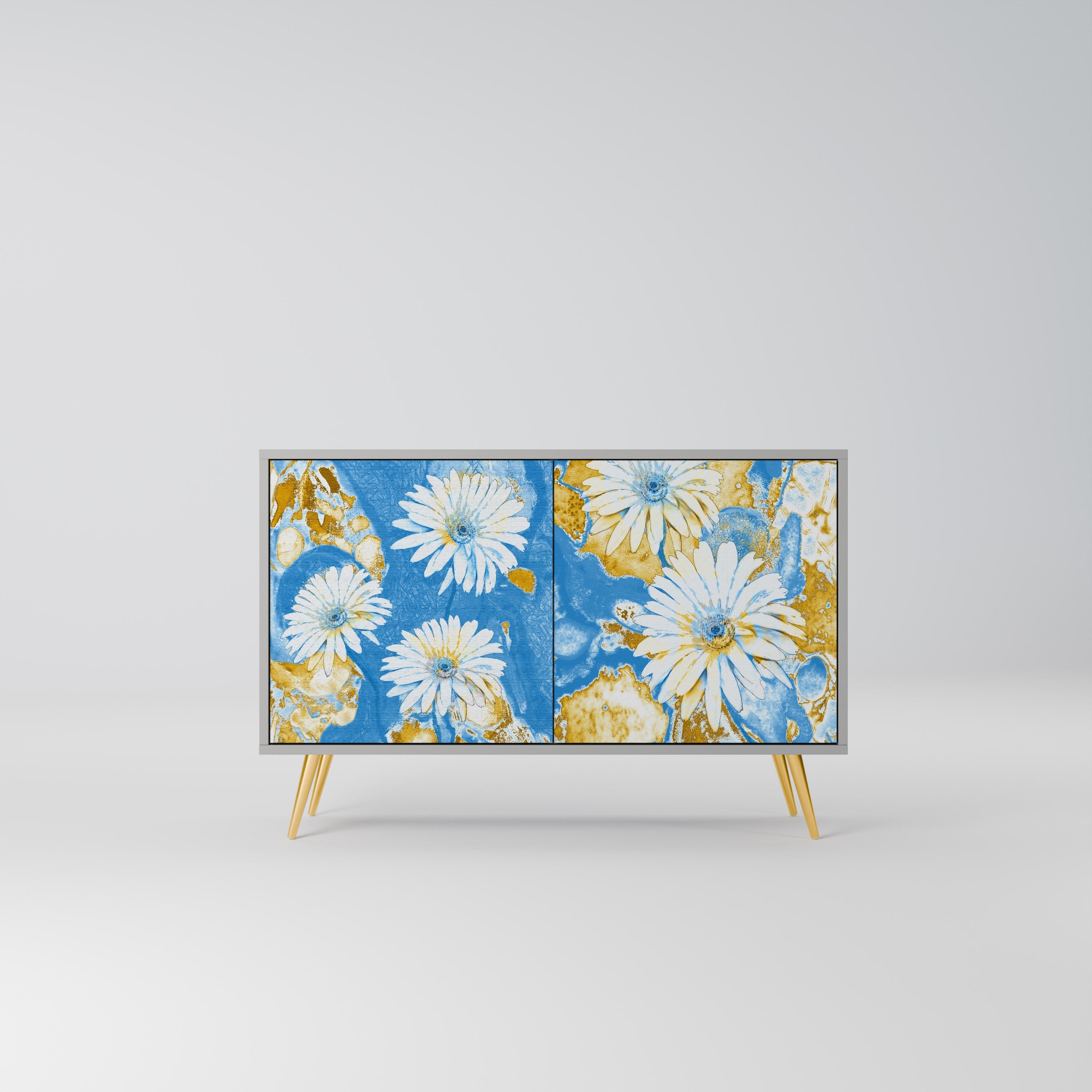 DAISY LUXE Aparador de 2 Portas em Acabamento Cinzento