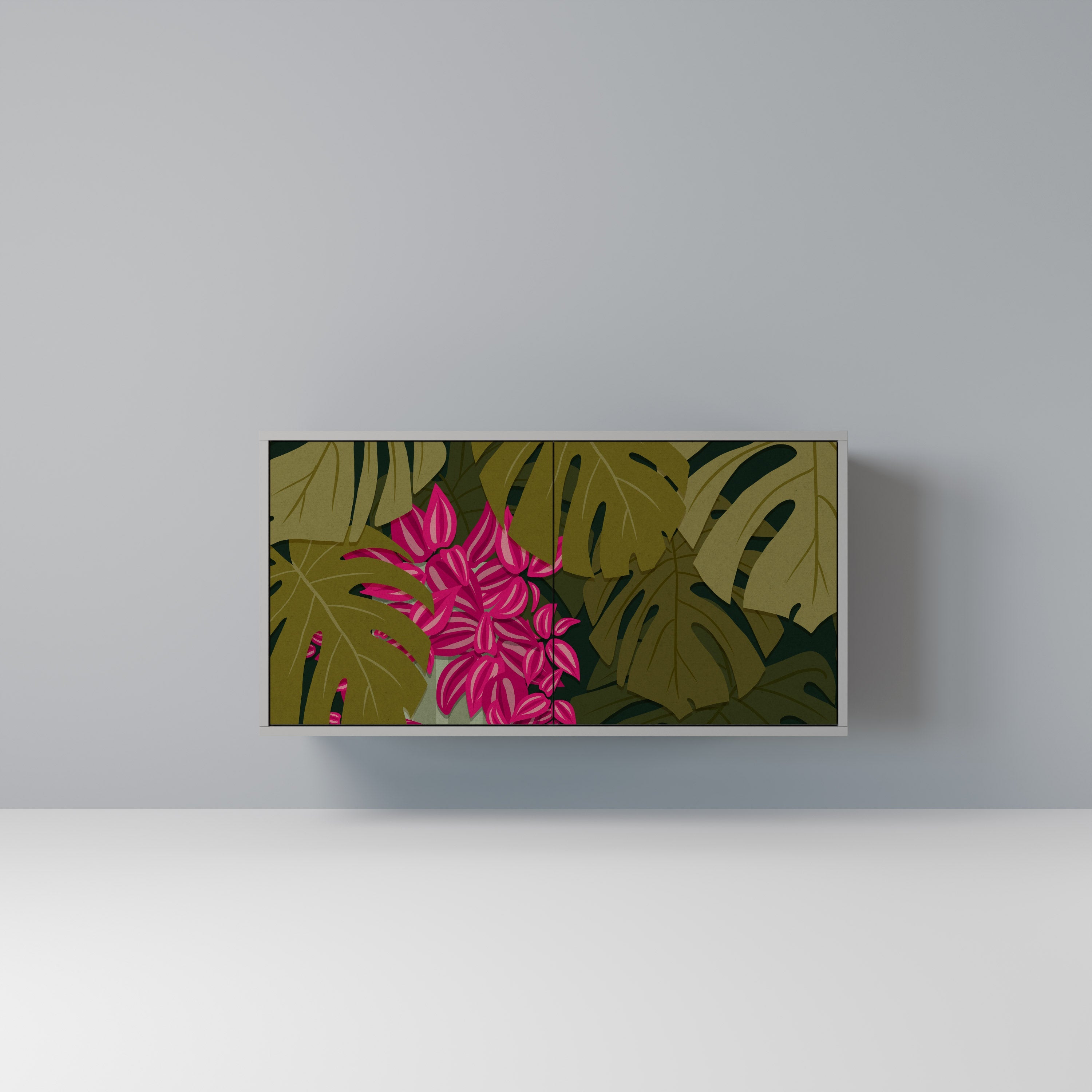 TROPICAL BEAUTY Aparador de 2 Portas em Acabamento Cinzento