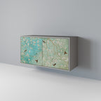 BLOOMING CHARM Aparador de 2 Portas em Acabamento Cinzento