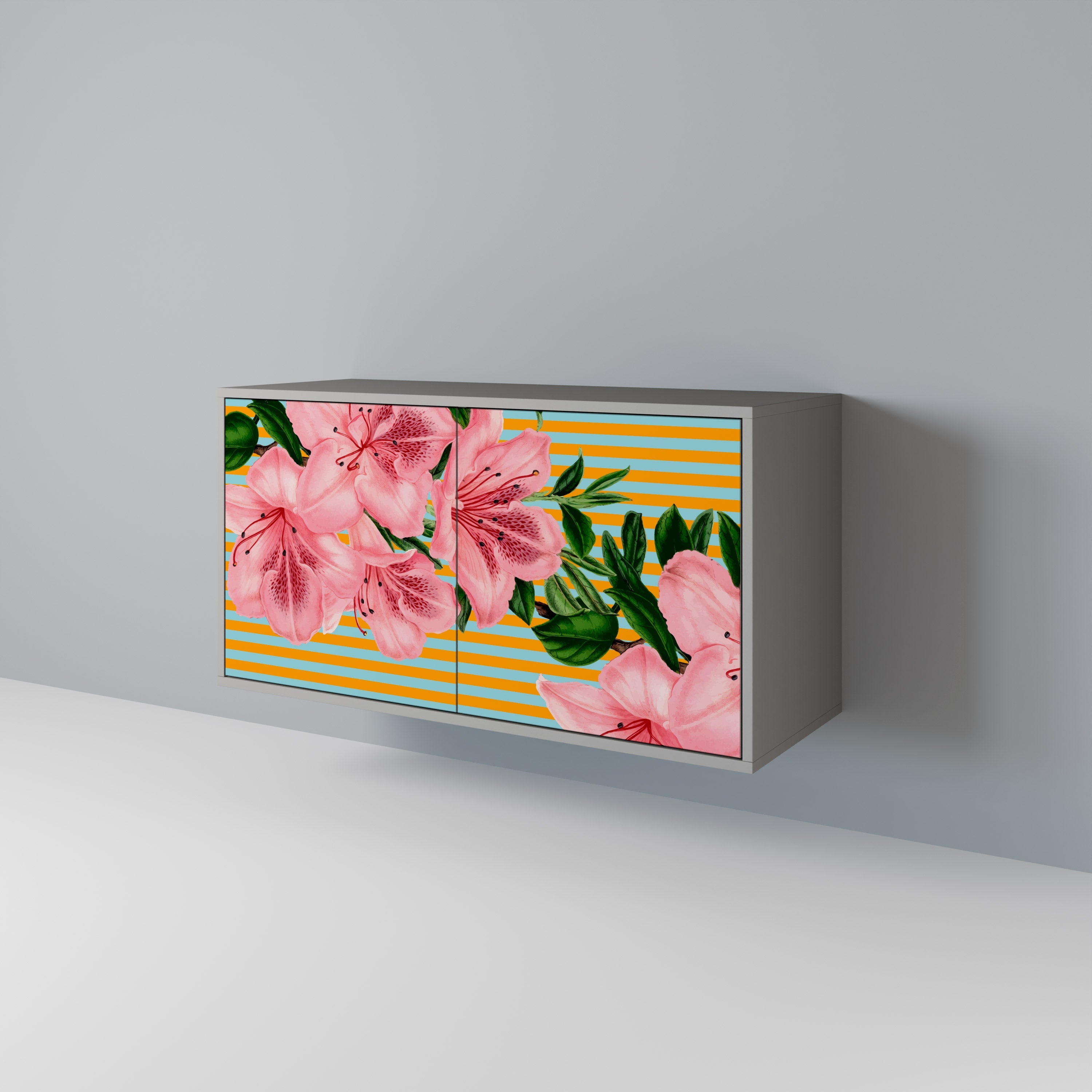 FRAGILE BEAUTY Aparador de 2 Portas em Acabamento Cinzento