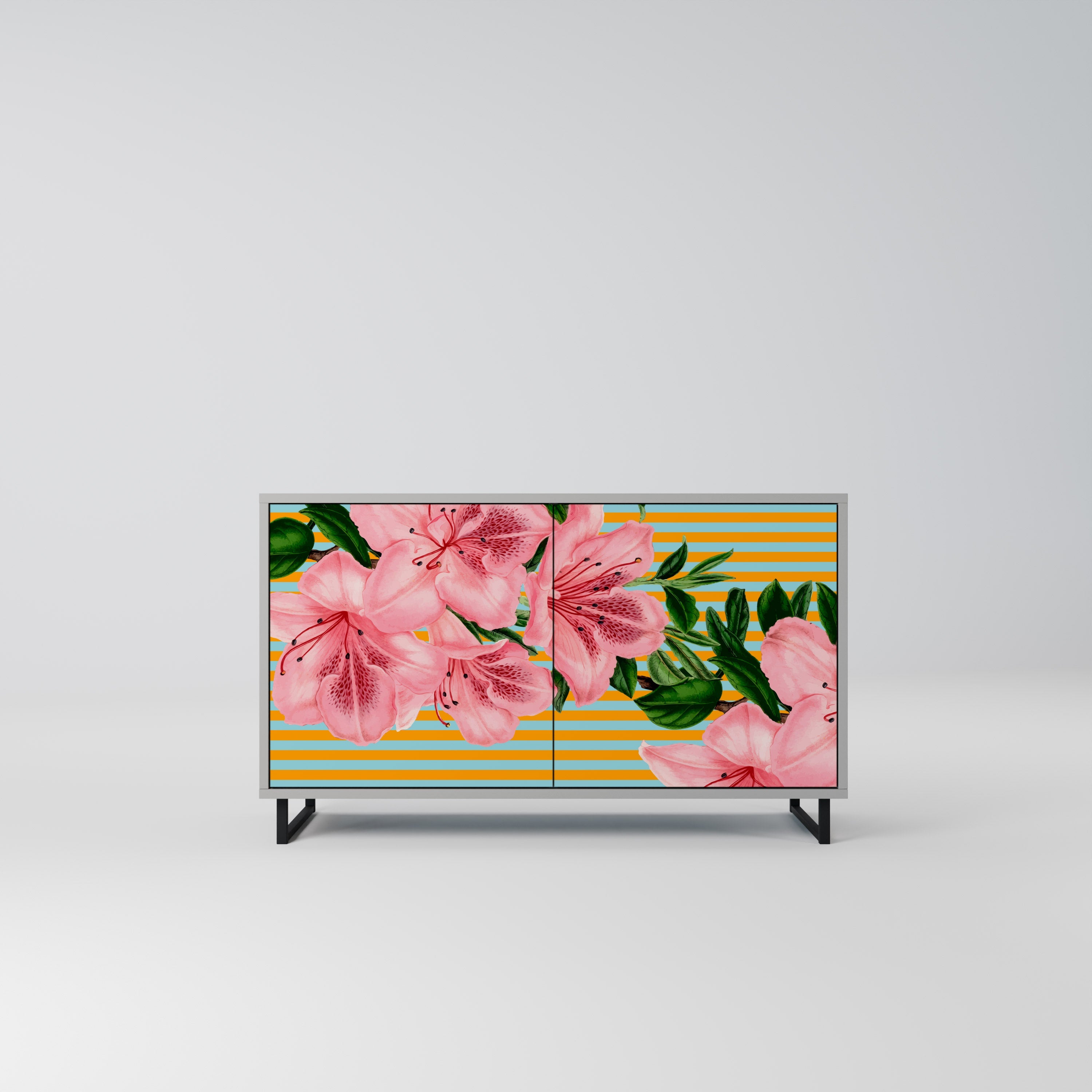 FRAGILE BEAUTY Aparador de 2 Portas em Acabamento Cinzento