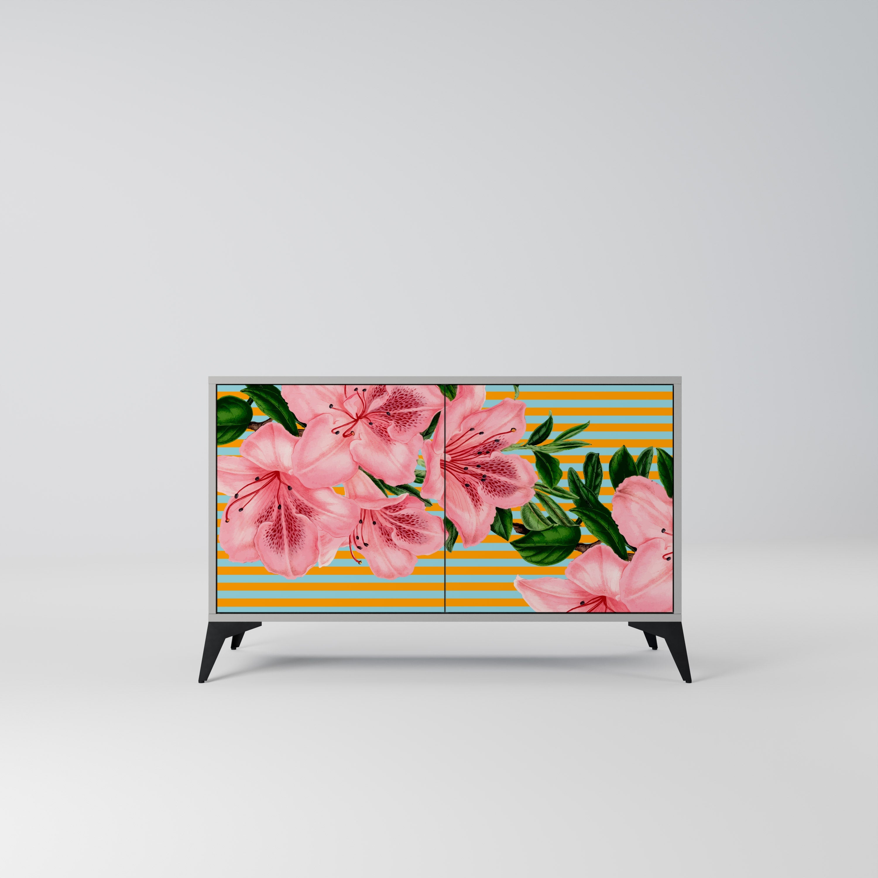 FRAGILE BEAUTY Aparador de 2 Portas em Acabamento Cinzento