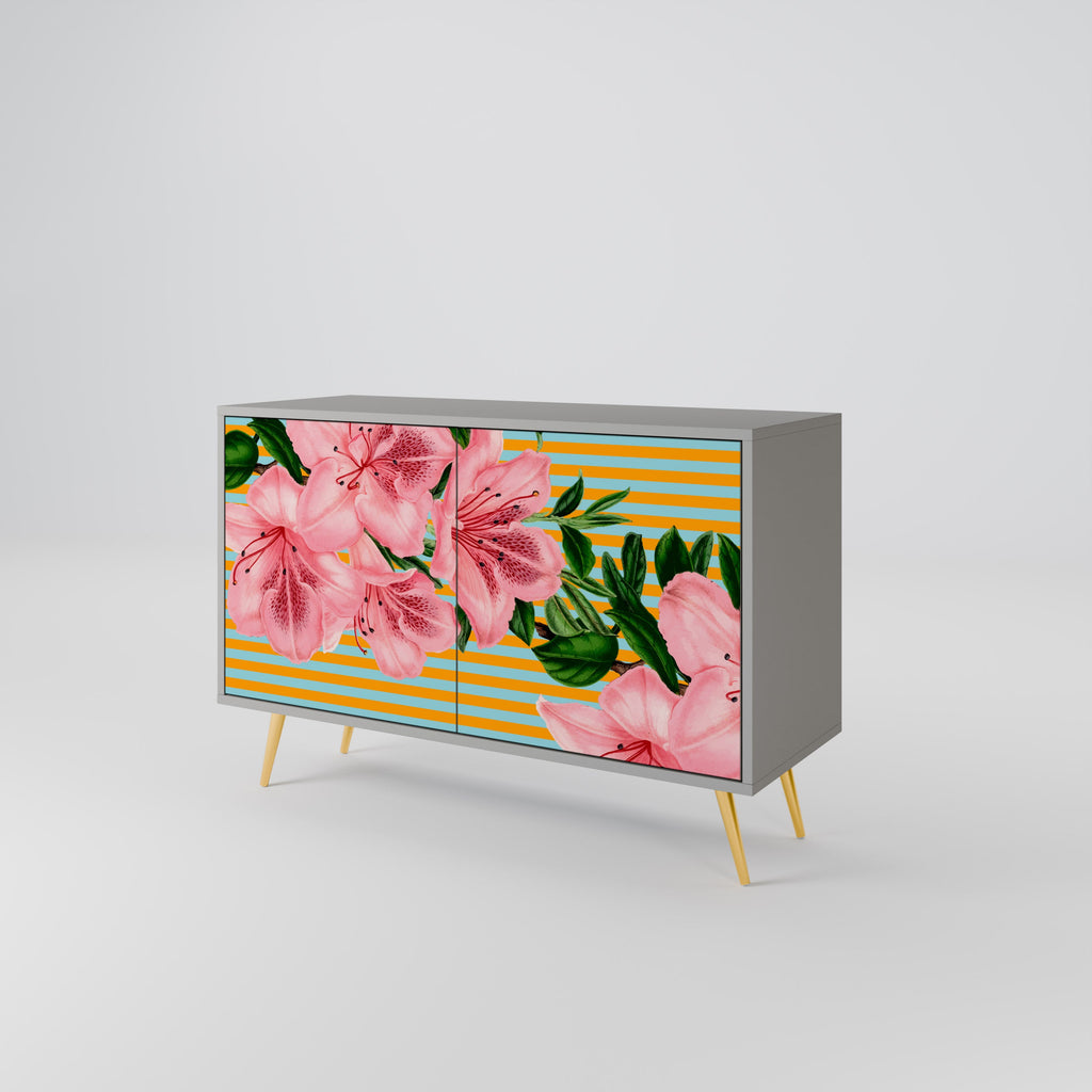 FRAGILE BEAUTY Aparador de 2 Portas em Acabamento Cinzento