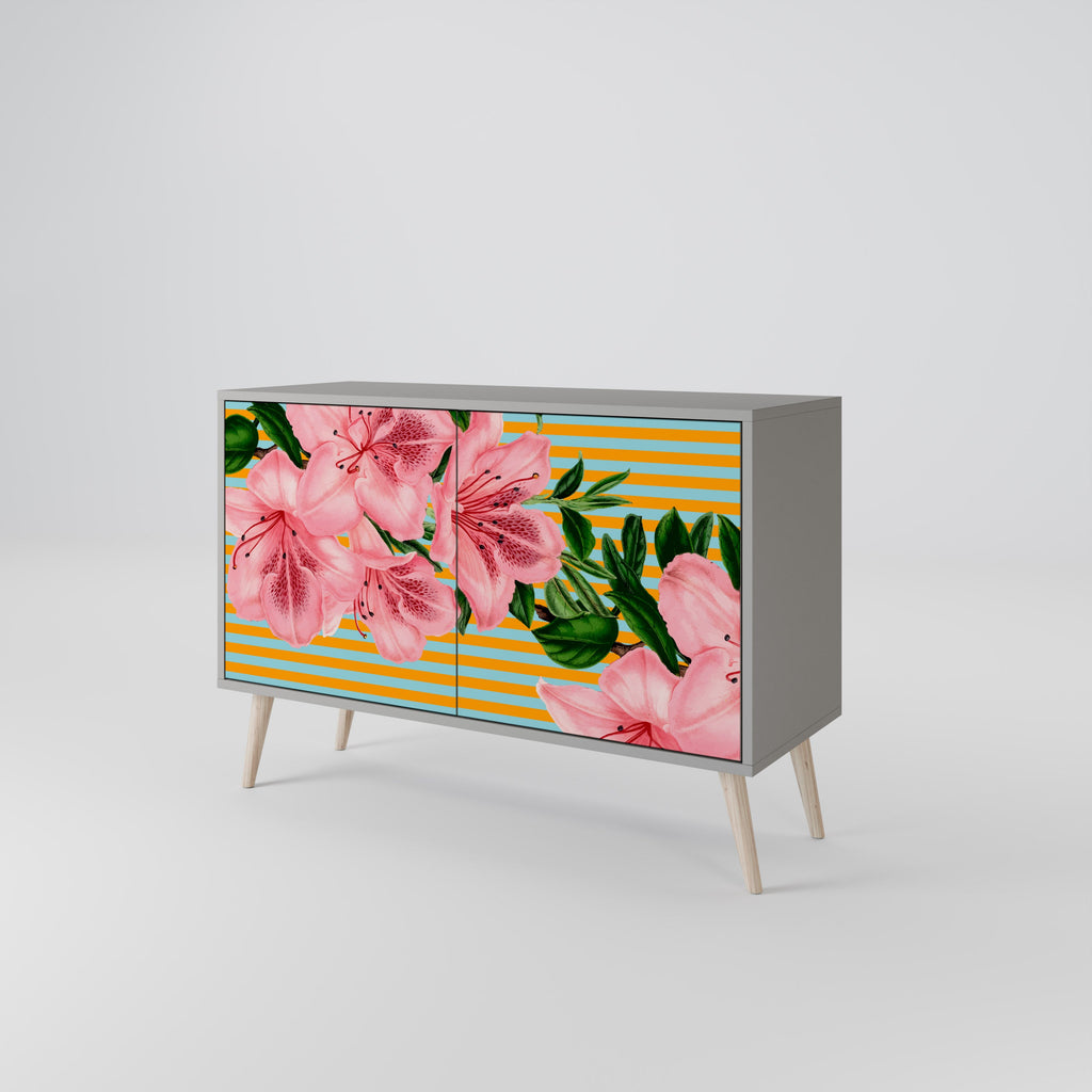 FRAGILE BEAUTY Aparador de 2 Portas em Acabamento Cinzento