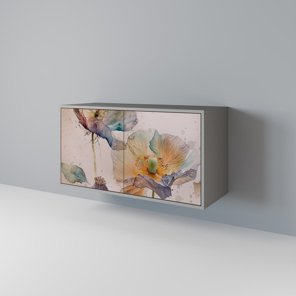 SOFTEN POPPY Aparador de 2 Portas em Acabamento Cinzento