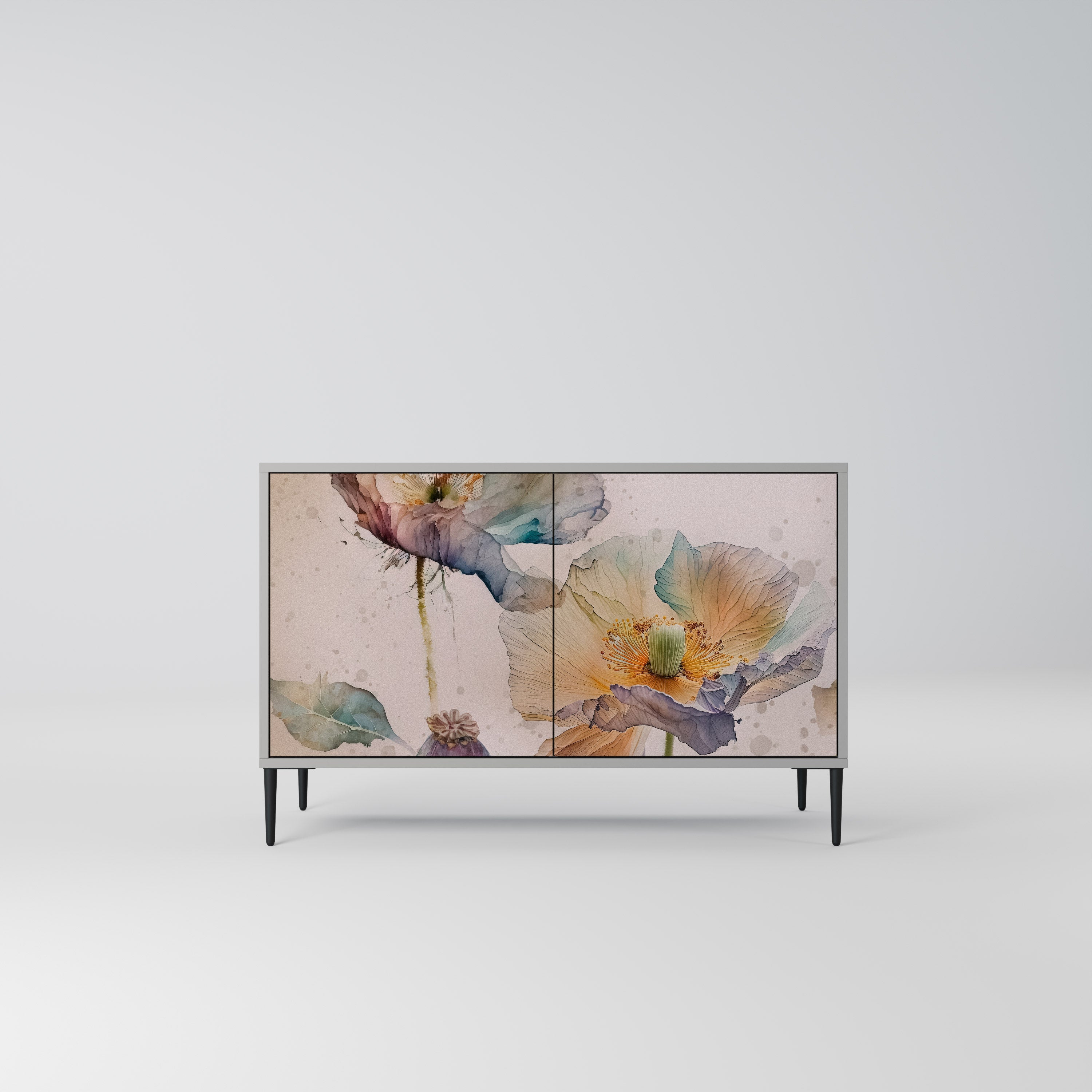 SOFTEN POPPY Aparador de 2 Portas em Acabamento Cinzento