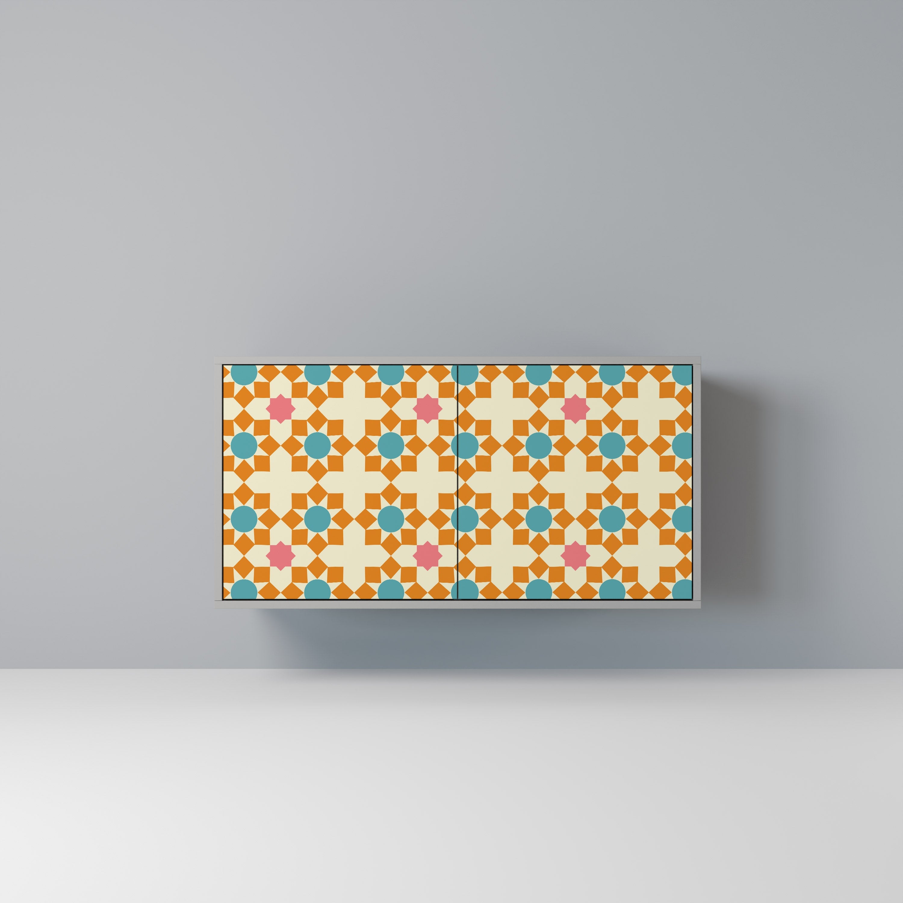 FLORAL DECOR Aparador de 2 Portas em Acabamento Cinzento