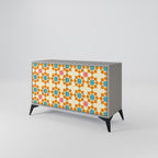 FLORAL DECOR 2-Door Sideboard in Grey Finish