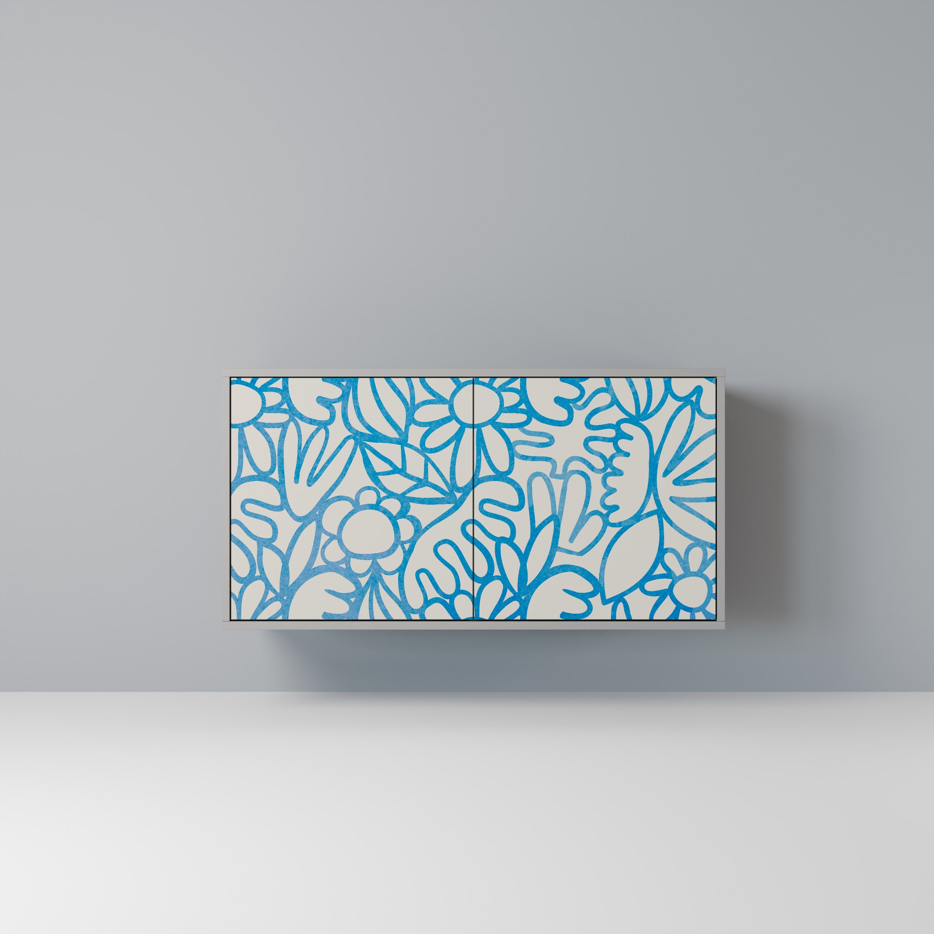 BLOOMY MORNING Aparador de 2 Portas em Acabamento Cinzento