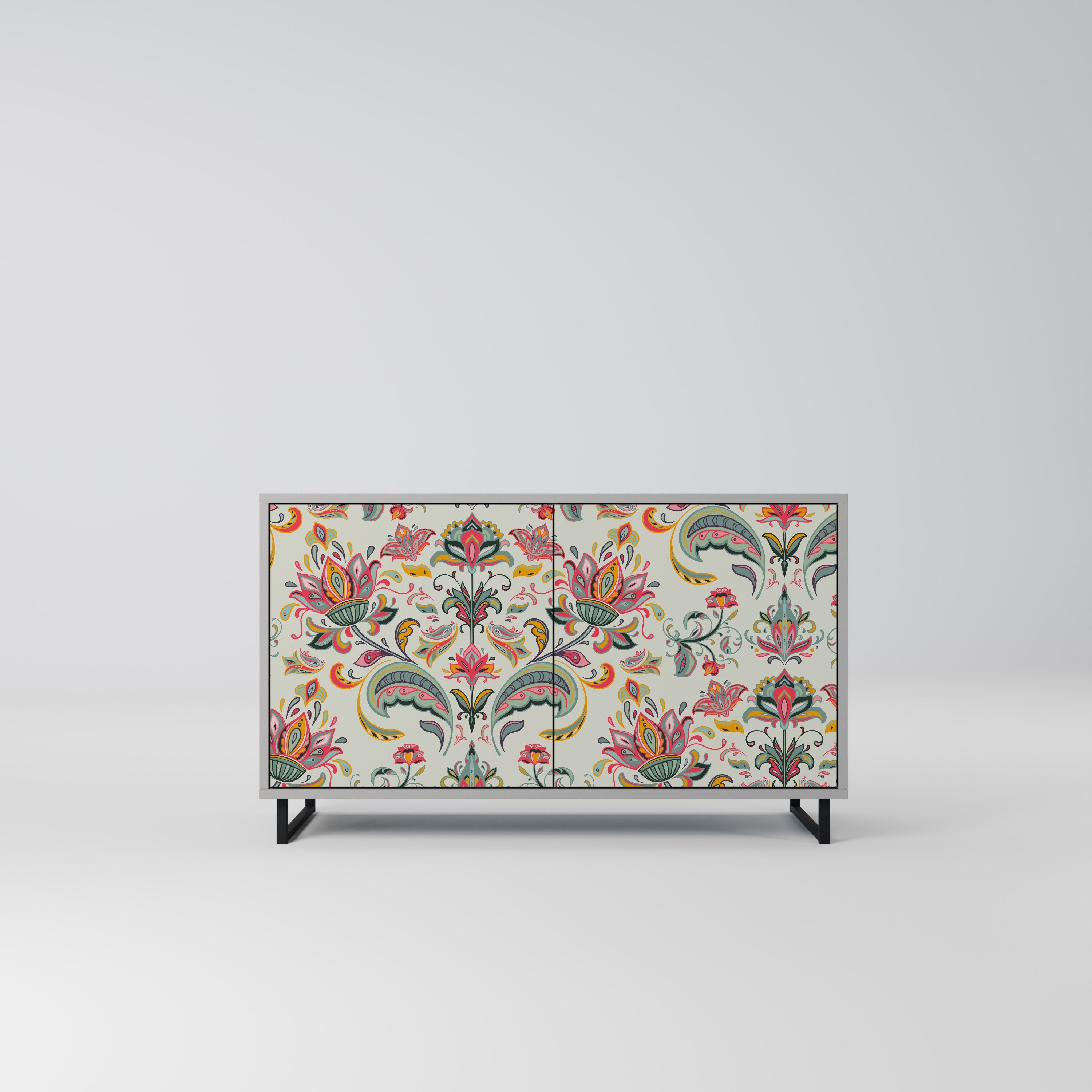 ORGANIC FOLKLORE Aparador de 2 Portas em Acabamento Cinzento