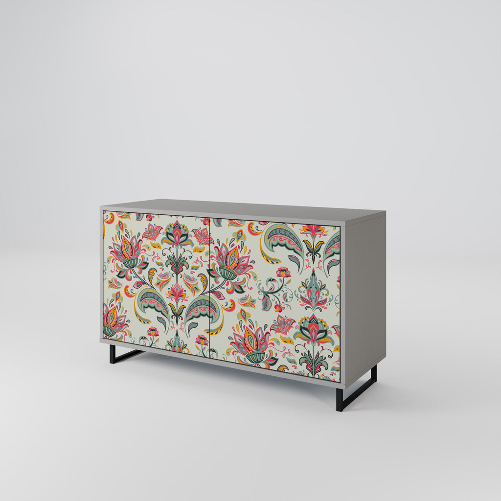 ORGANIC FOLKLORE Aparador de 2 Portas em Acabamento Cinzento