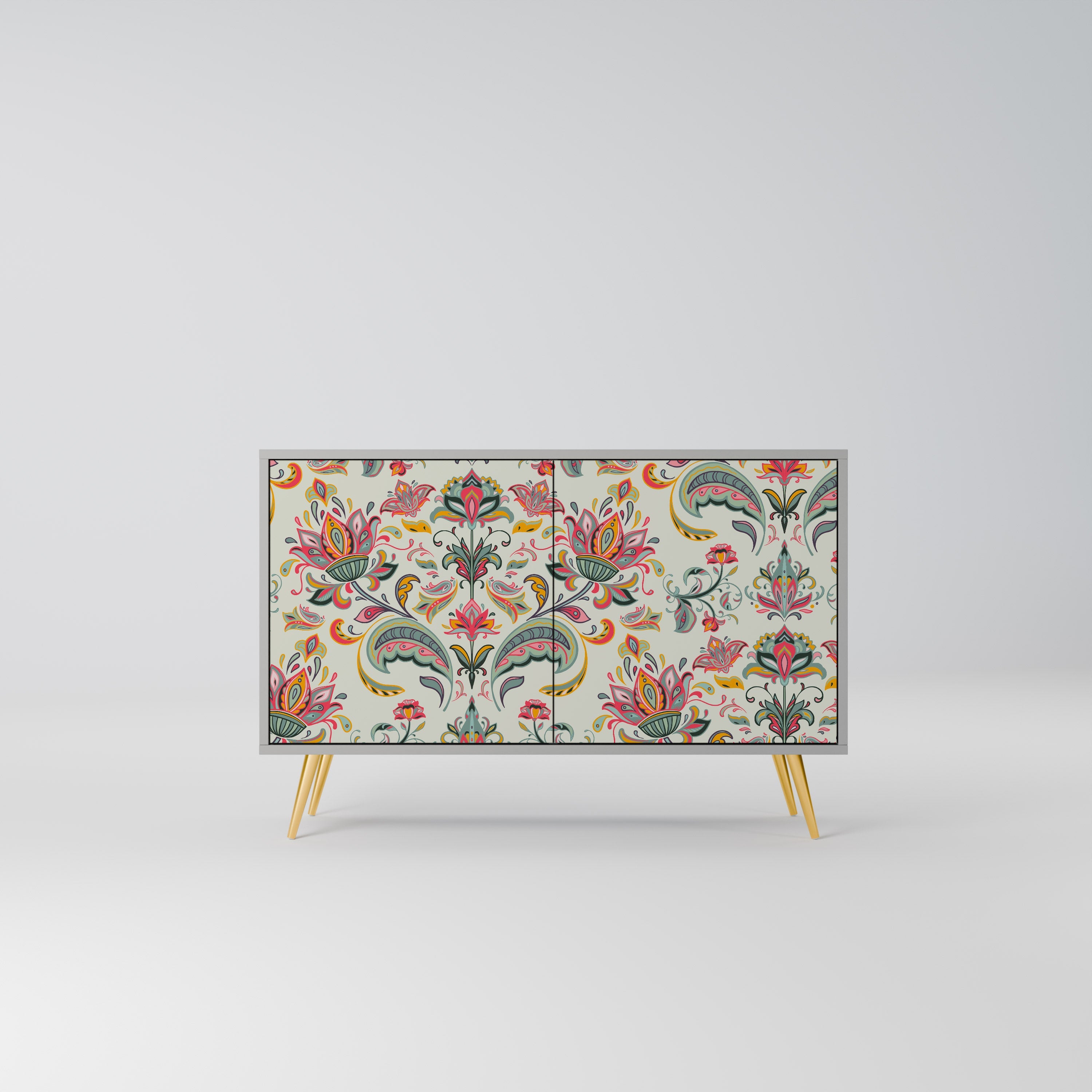 ORGANIC FOLKLORE Aparador de 2 Portas em Acabamento Cinzento