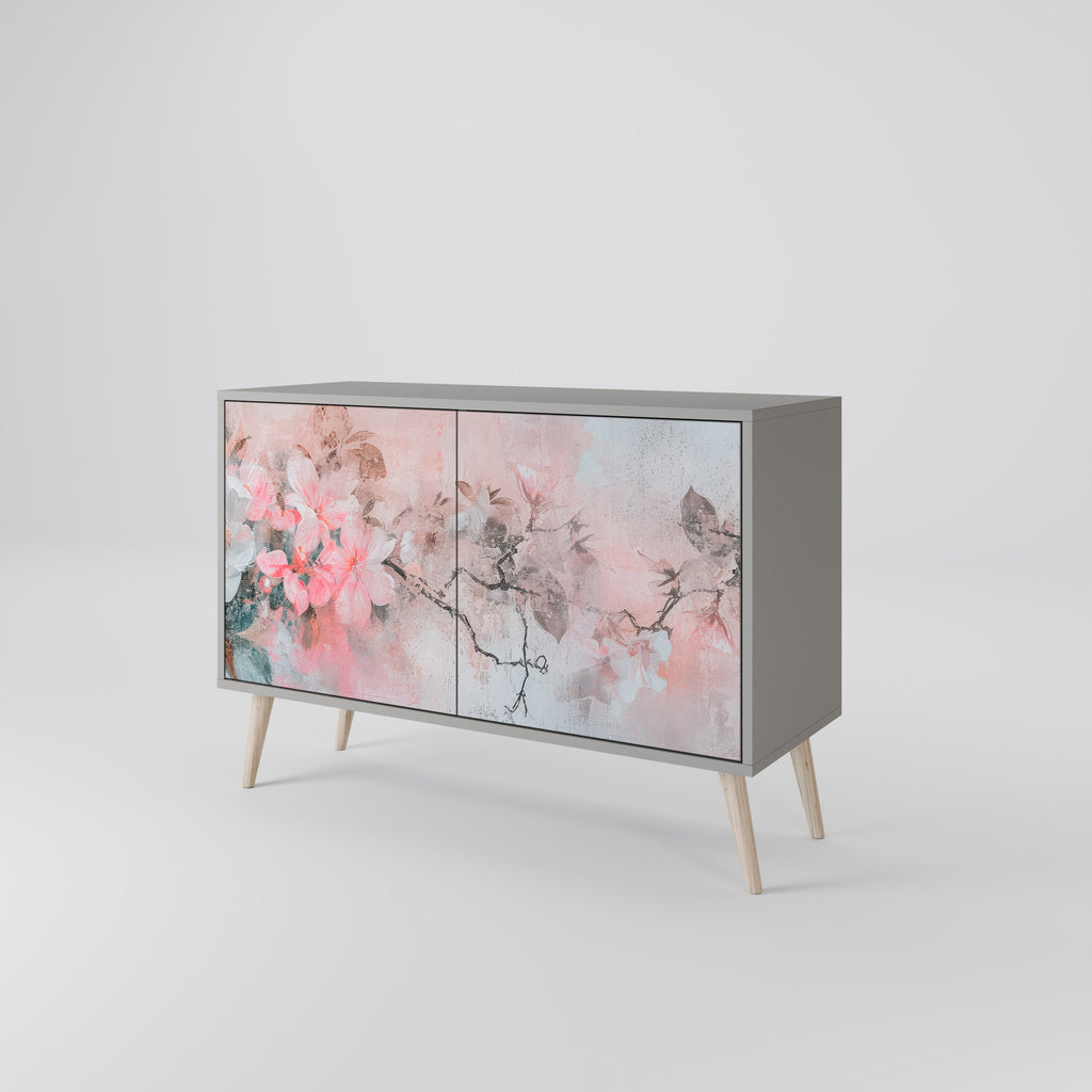 CHERRY BLOSSOM 2-Door Sideboard in Grey Finish