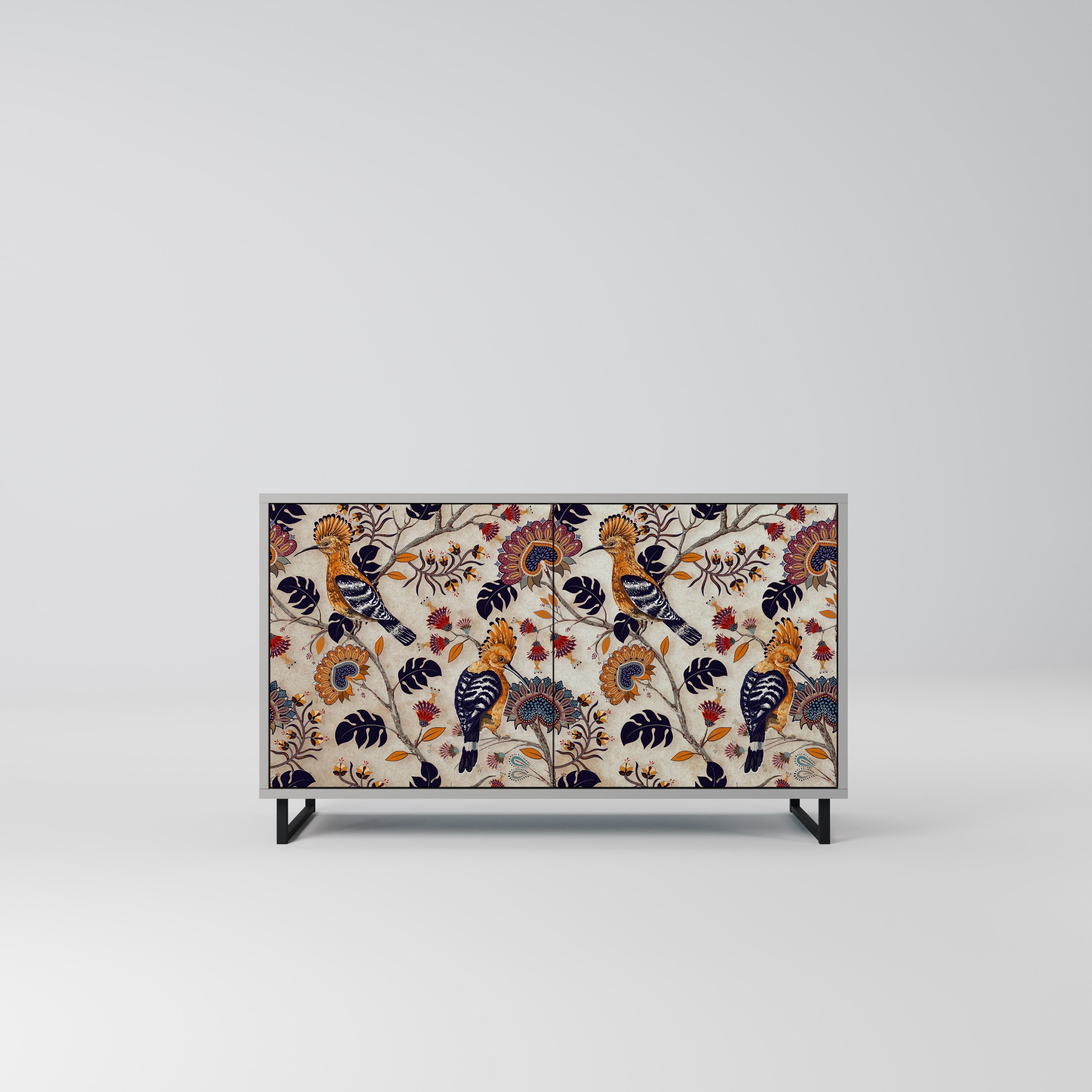 EMINENT HOOPOE Aparador de 2 Portas em Acabamento Cinzento