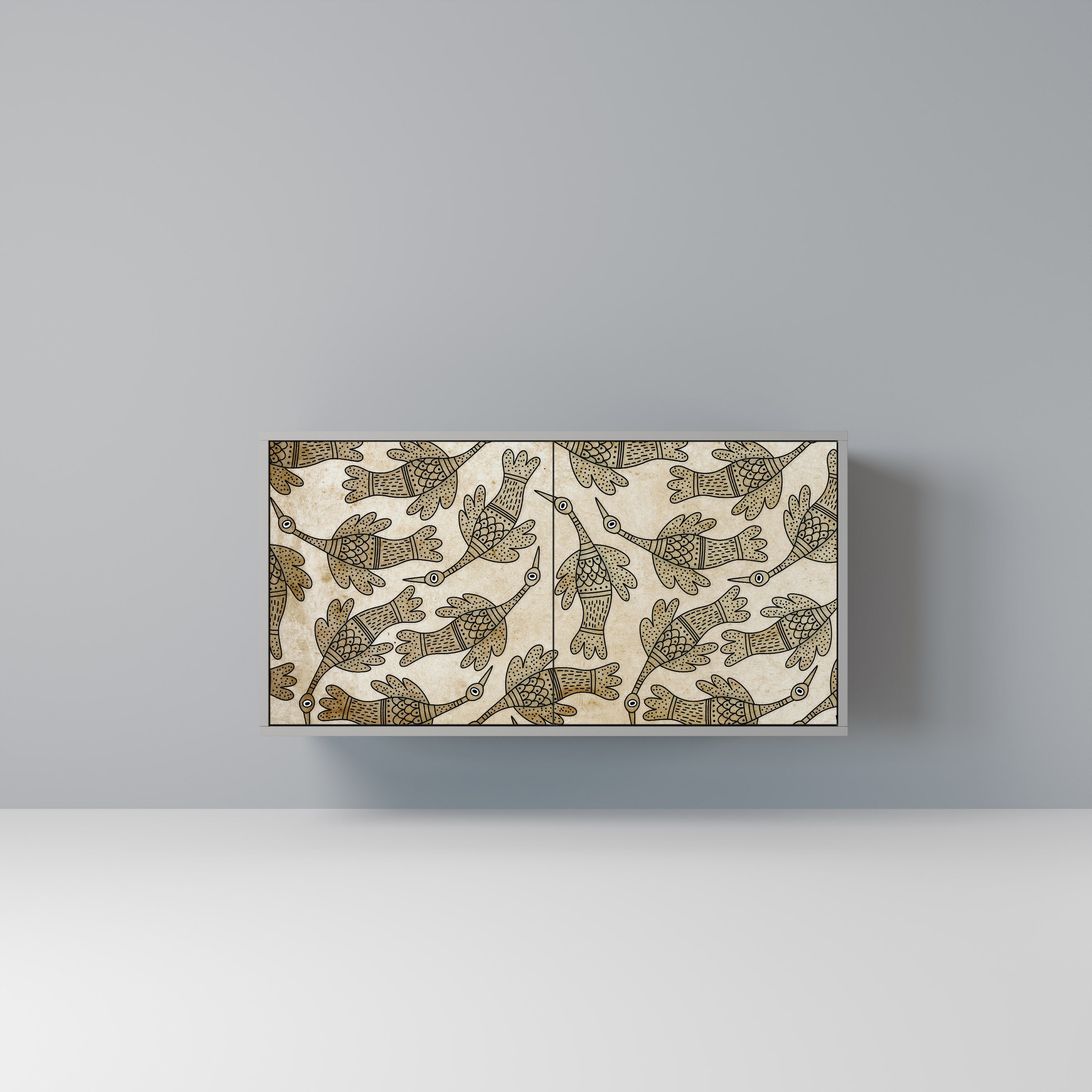 ALMONDINE SONGBIRD 2-Door Sideboard in Grey Finish