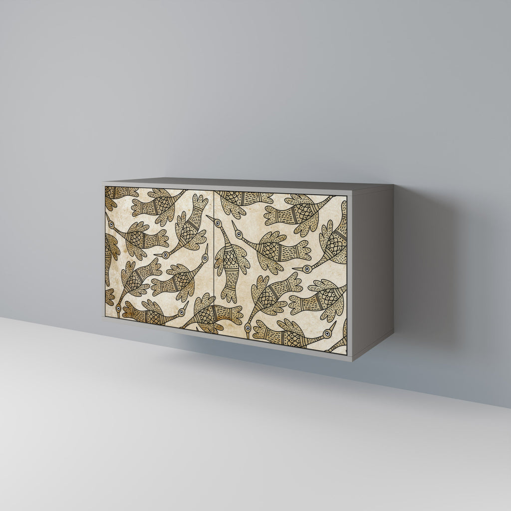 ALMONDINE SONGBIRD Aparador de 2 Portas em Acabamento Cinzento