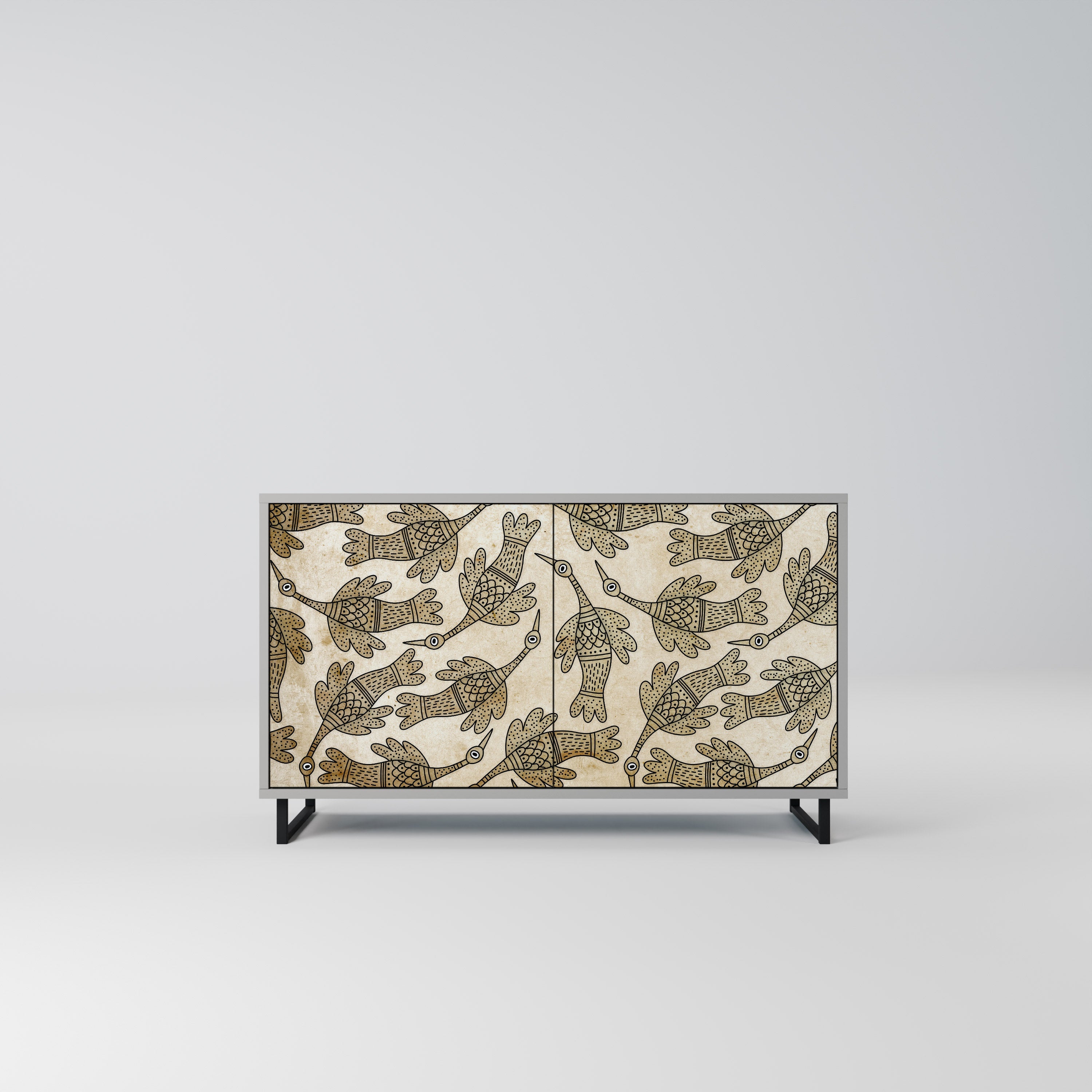 ALMONDINE SONGBIRD 2-Door Sideboard in Grey Finish