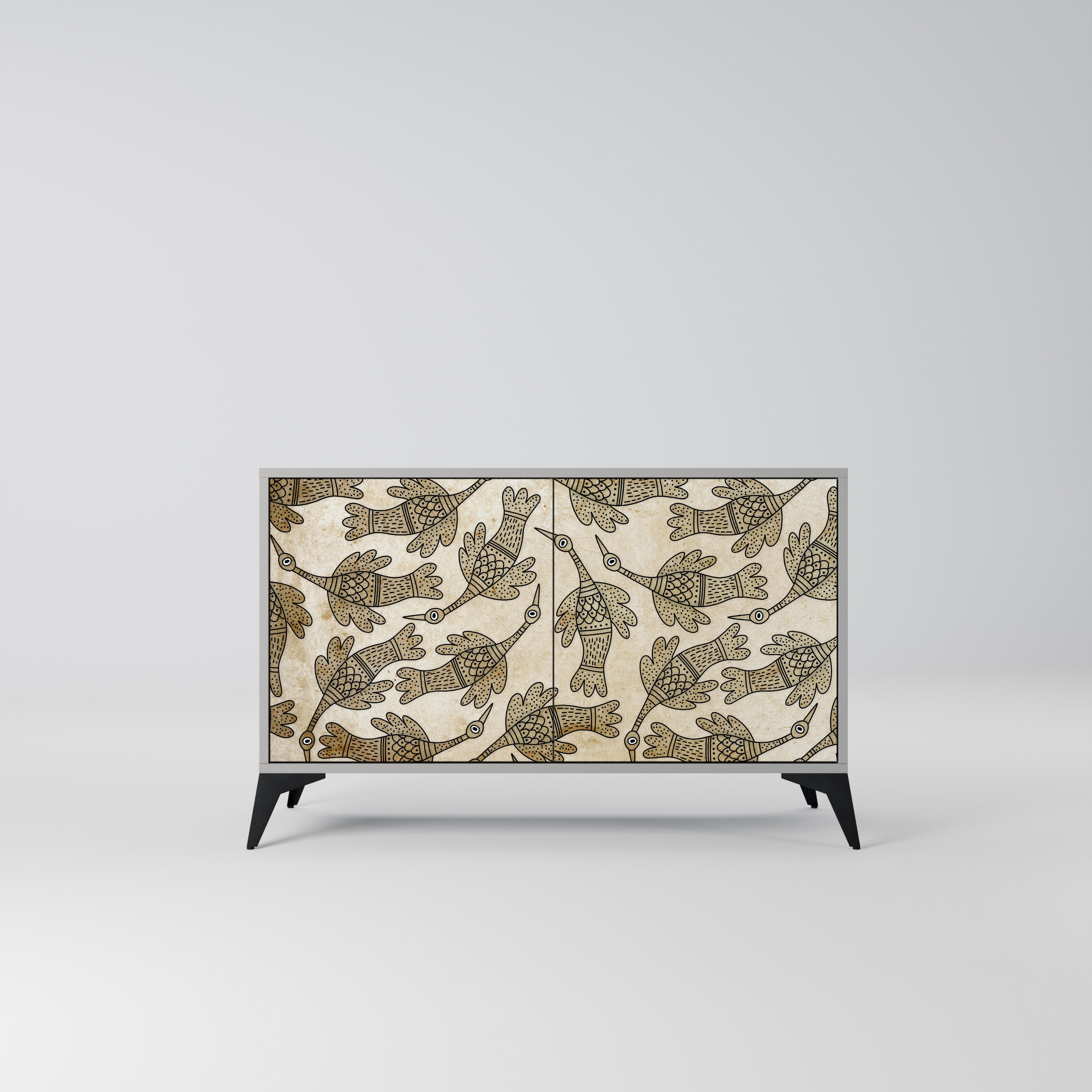 ALMONDINE SONGBIRD 2-Door Sideboard in Grey Finish