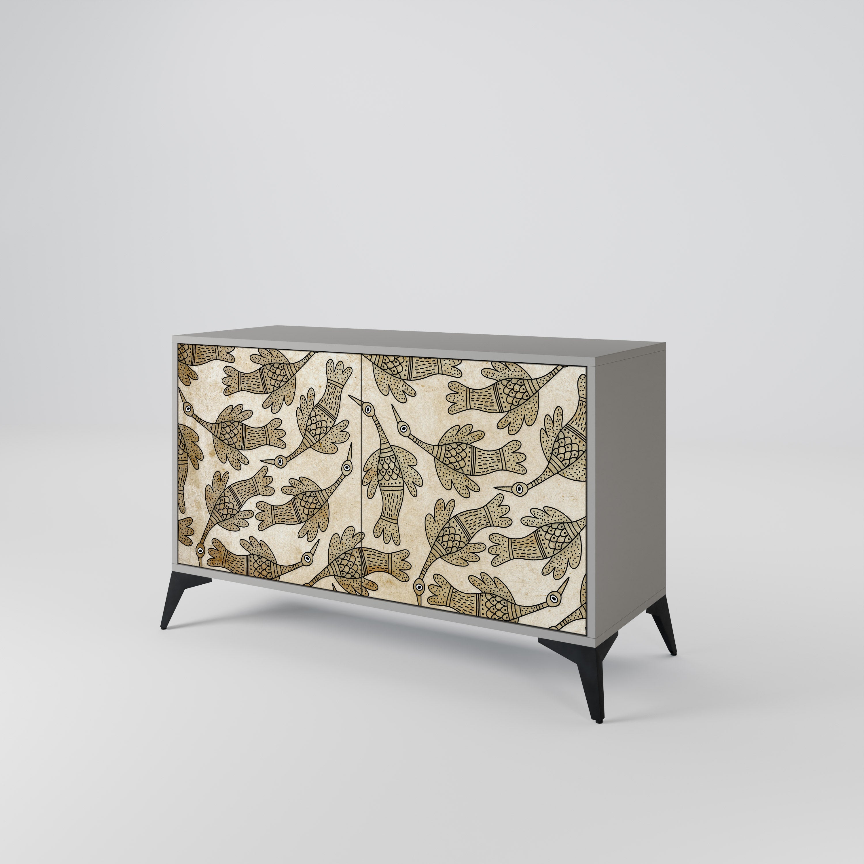 ALMONDINE SONGBIRD 2-Door Sideboard in Grey Finish