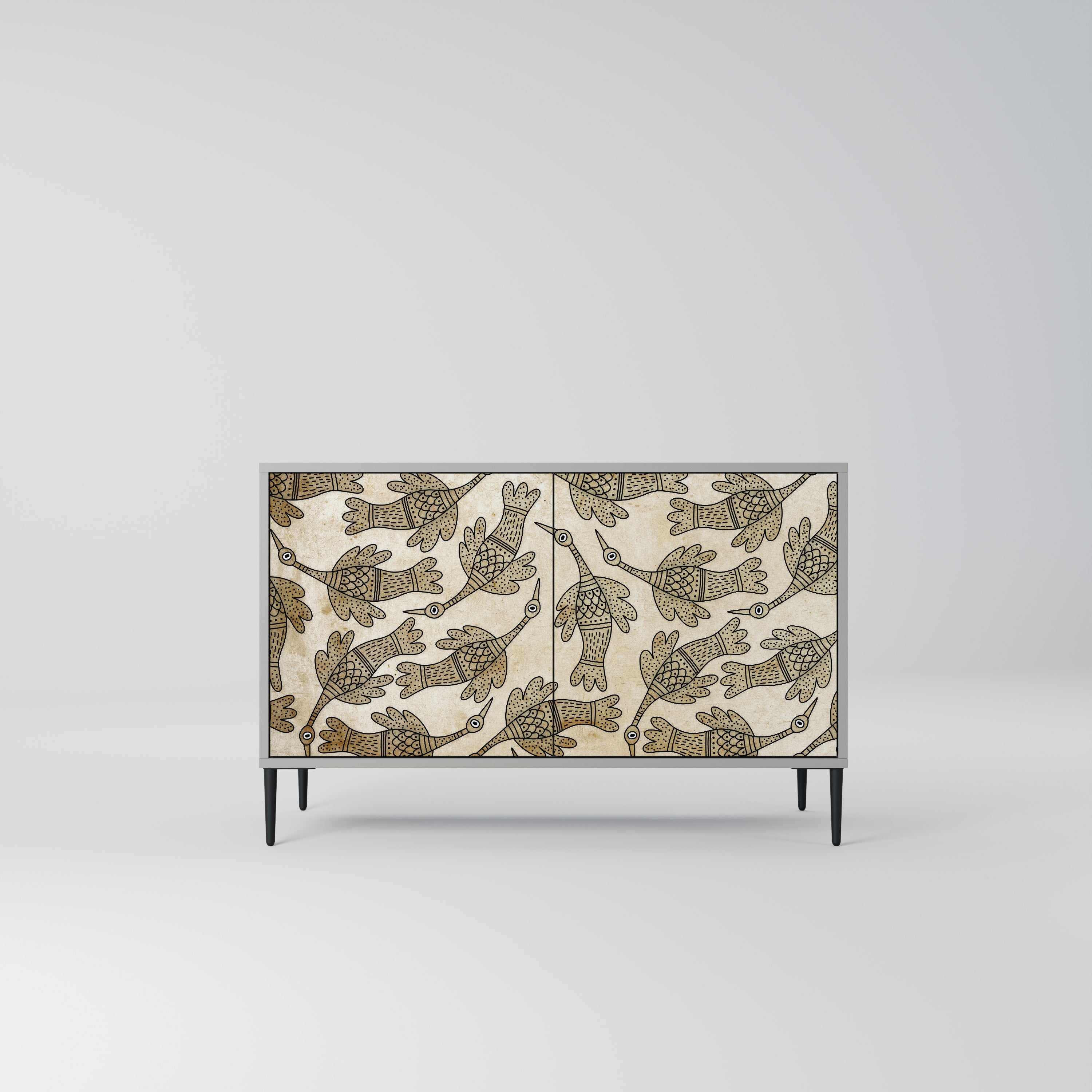 ALMONDINE SONGBIRD 2-Door Sideboard in Grey Finish