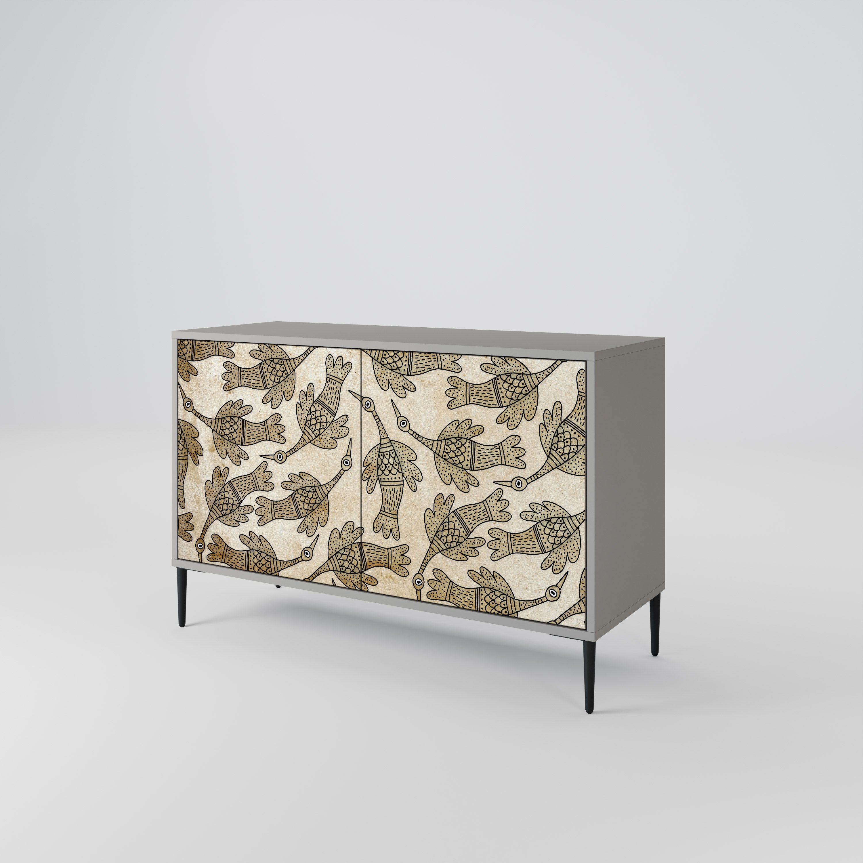 ALMONDINE SONGBIRD 2-Door Sideboard in Grey Finish