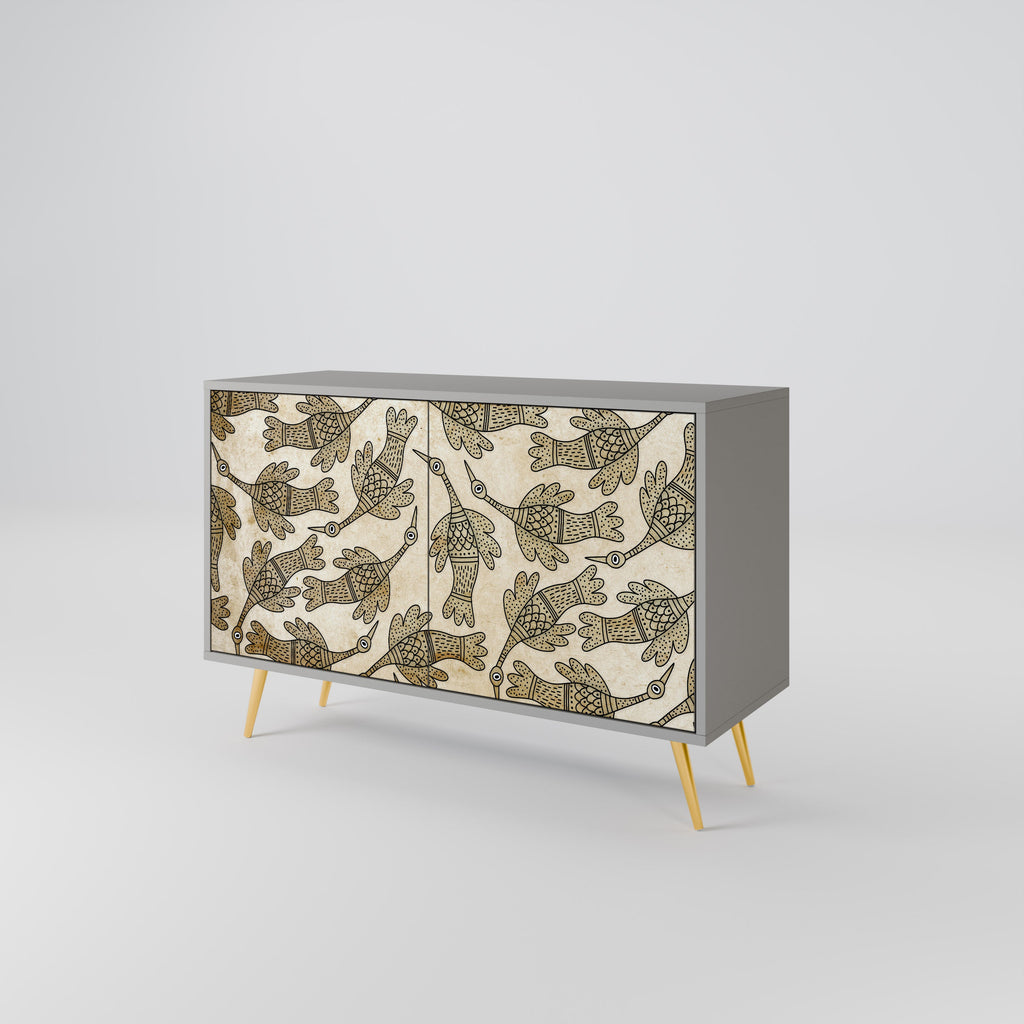 ALMONDINE SONGBIRD Aparador de 2 Portas em Acabamento Cinzento