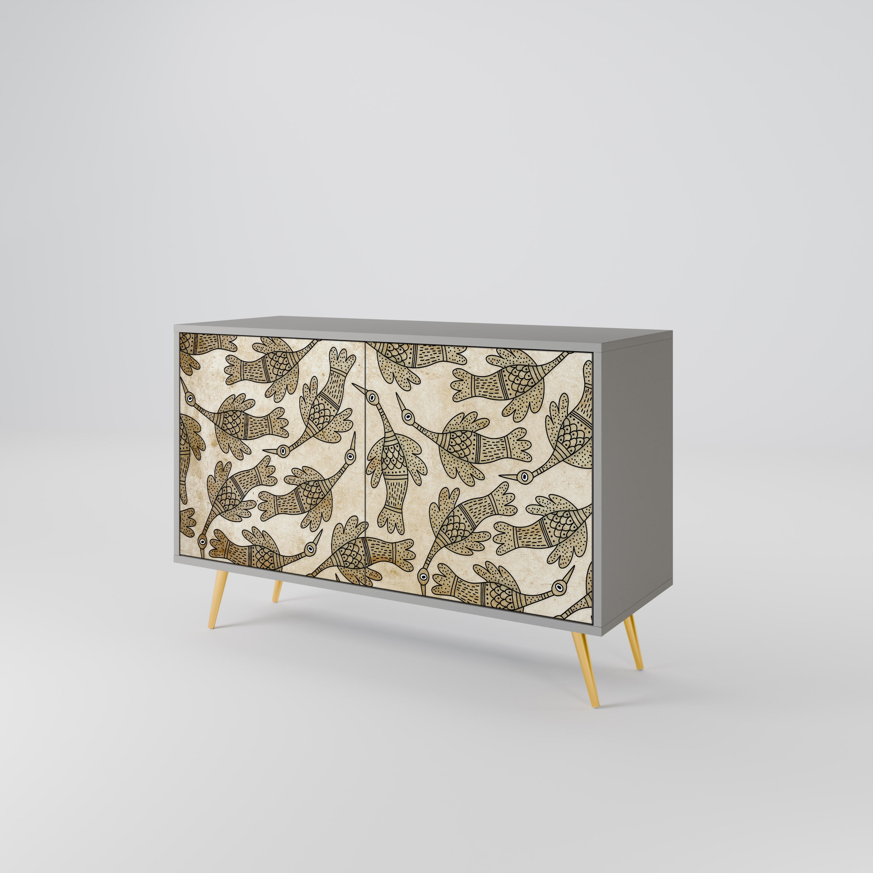 ALMONDINE SONGBIRD 2-Door Sideboard in Grey Finish