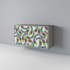 INDIAN FISH Aparador de 2 Portas em Acabamento Cinzento