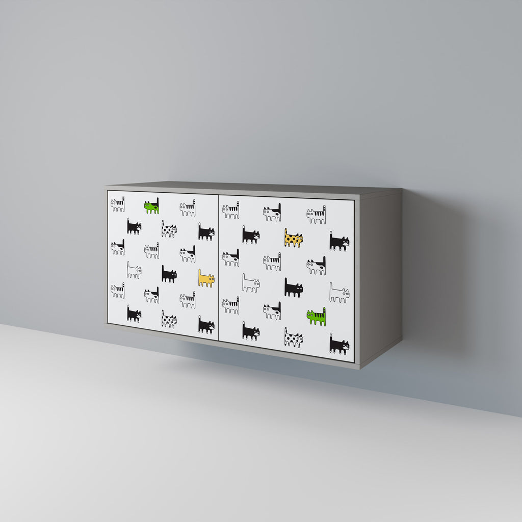 CATS COMPILATION Aparador de 2 Portas em Acabamento Cinzento