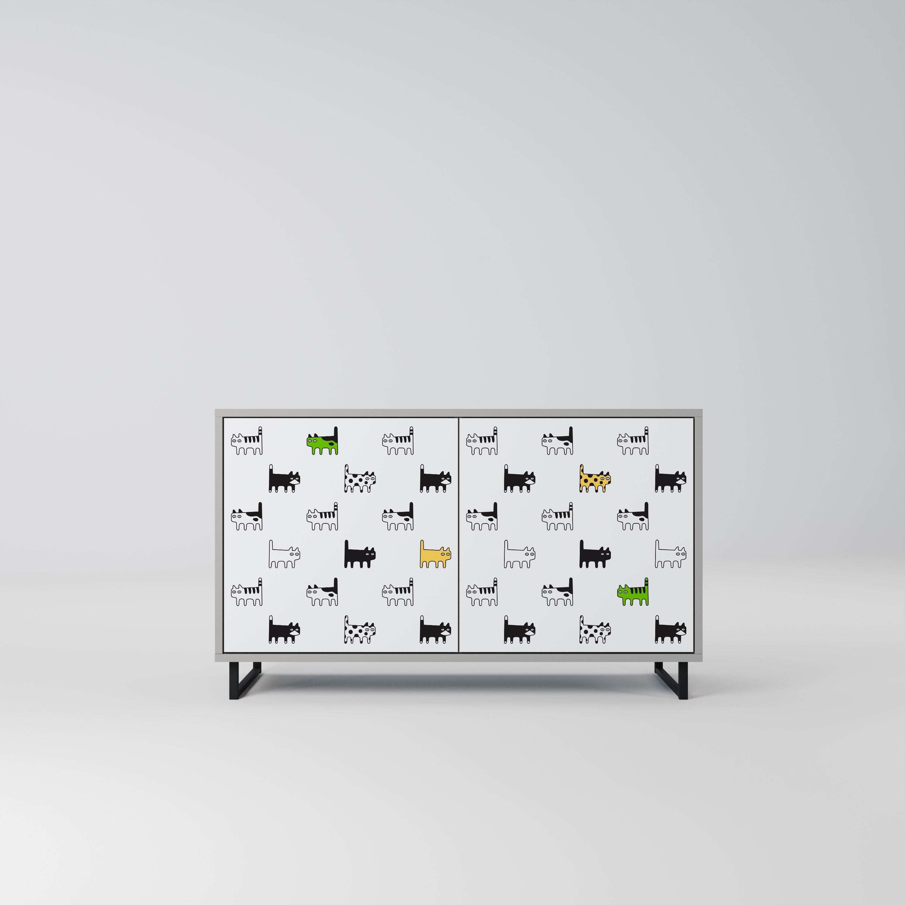 CATS COMPILATION Aparador de 2 Portas em Acabamento Cinzento