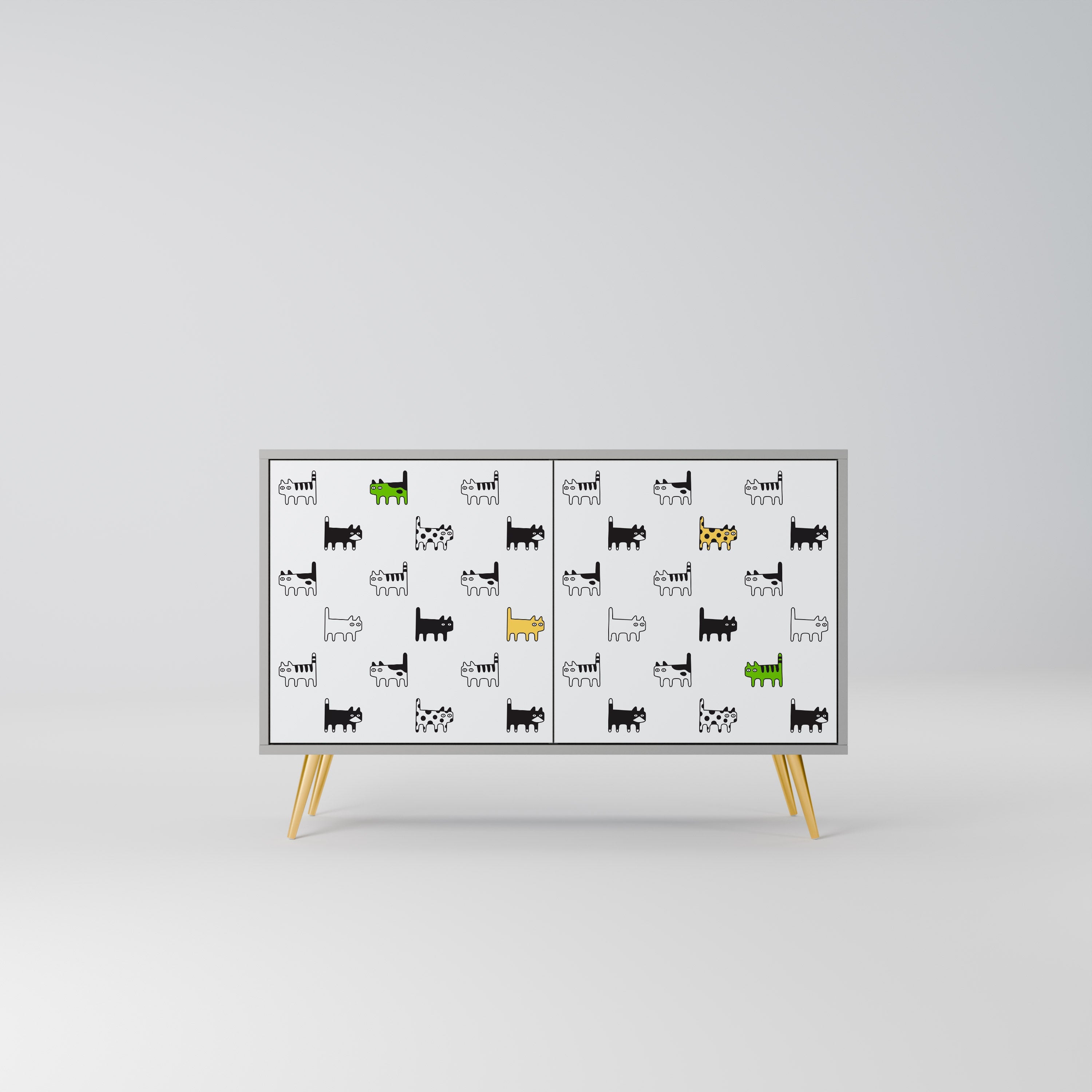 CATS COMPILATION Aparador de 2 Portas em Acabamento Cinzento