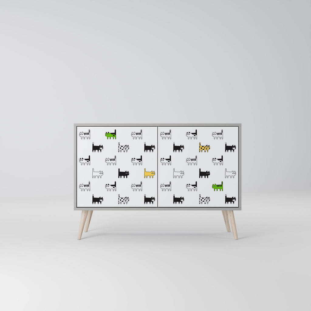 CATS COMPILATION Aparador de 2 Portas em Acabamento Cinzento