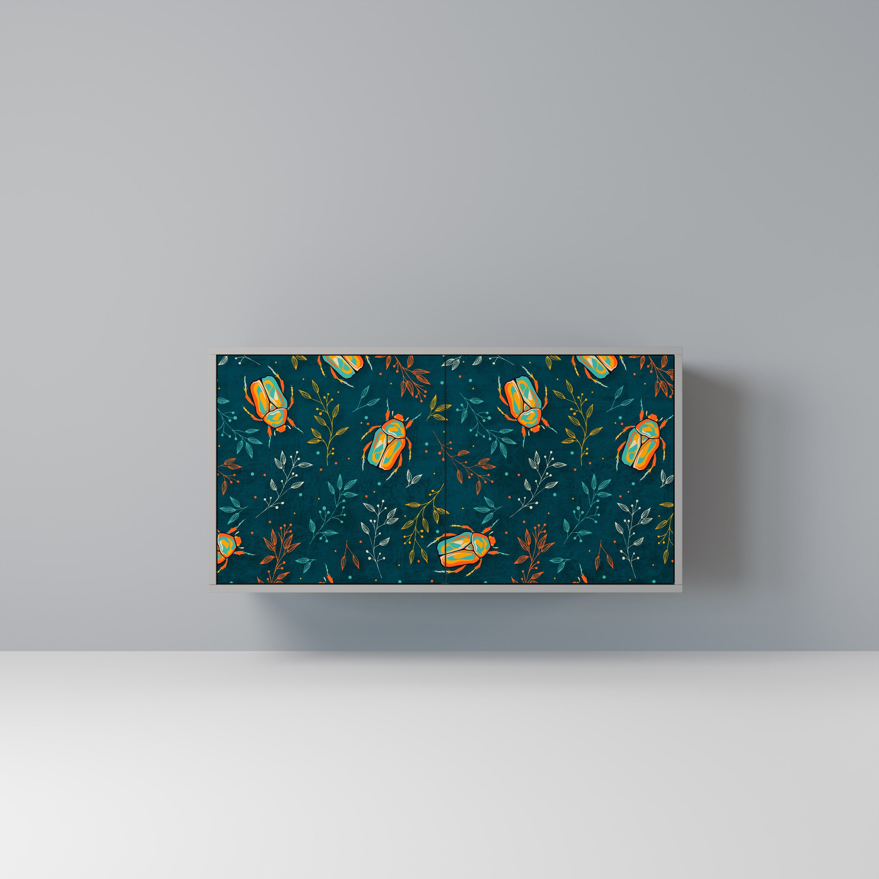 AUTUMN INSECTS Aparador de 2 Portas em Acabamento Cinzento